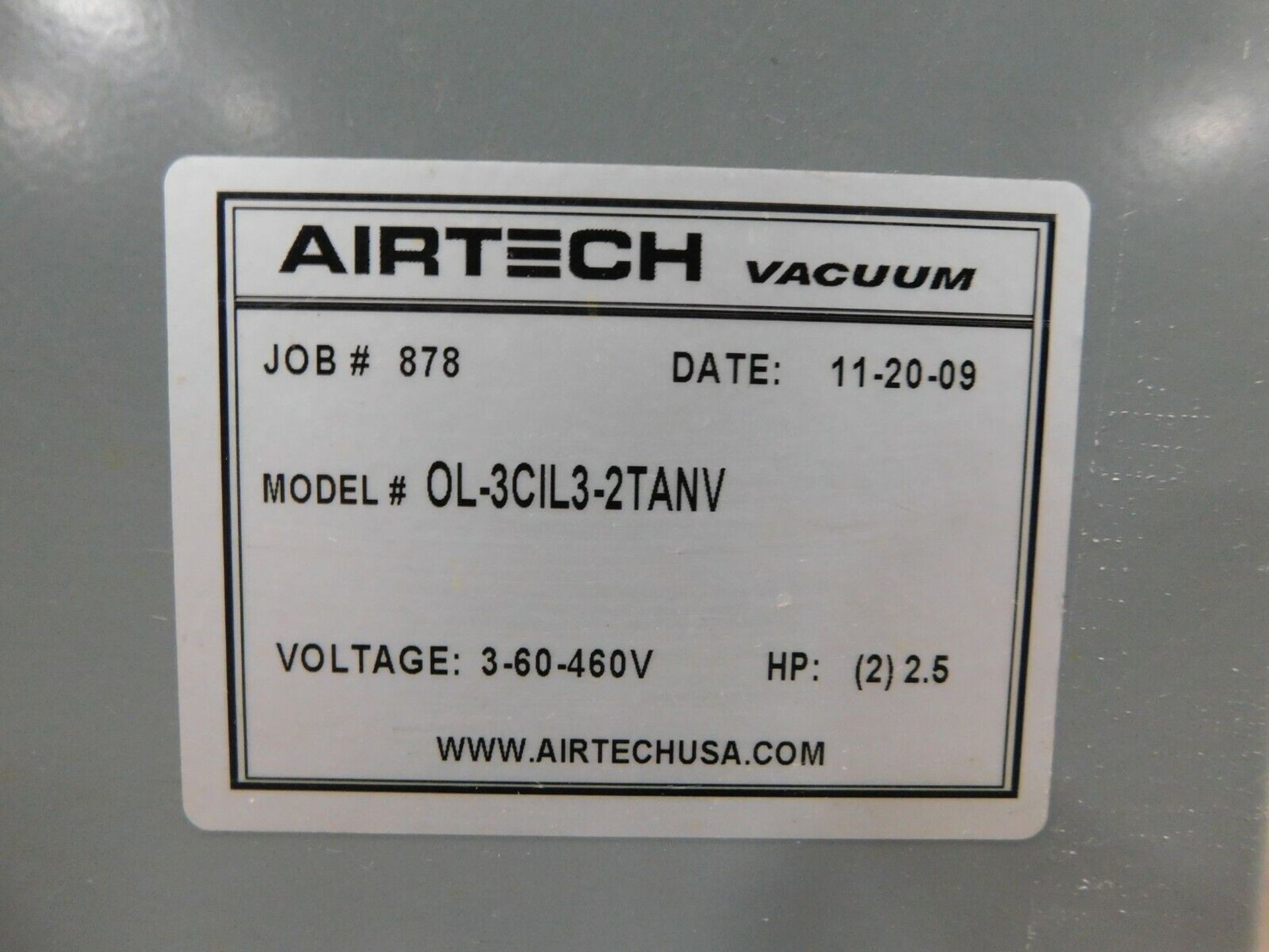 Airtech OL-3CIL3-2TANV Dry Rotary Van Vacuum System. 200 PSI MAWP. - Image 5 of 6