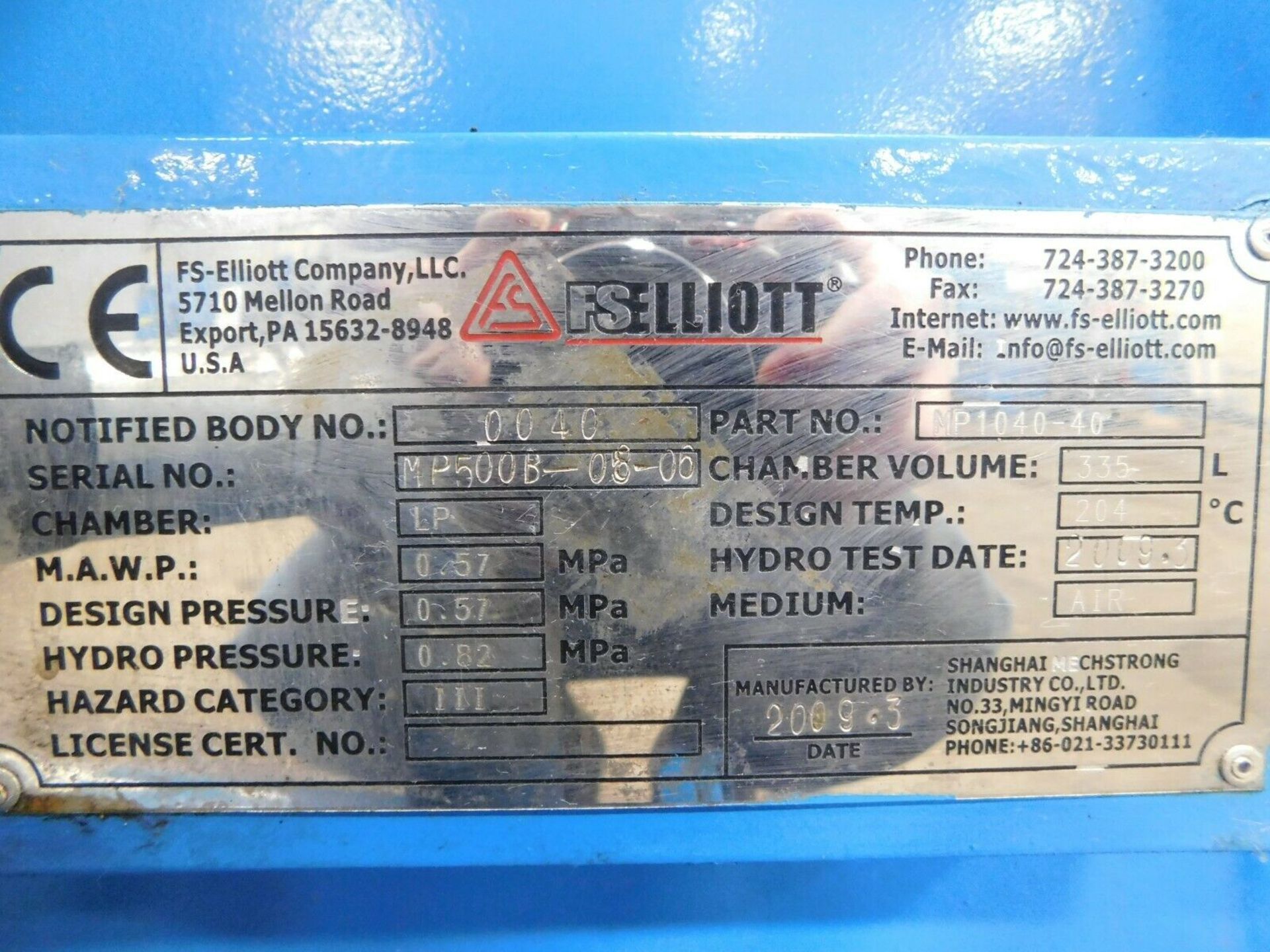 FS Elliott Polaris P500-800 Compressor. 800 HP. 110 PSI. 758 Bar. - Image 6 of 7