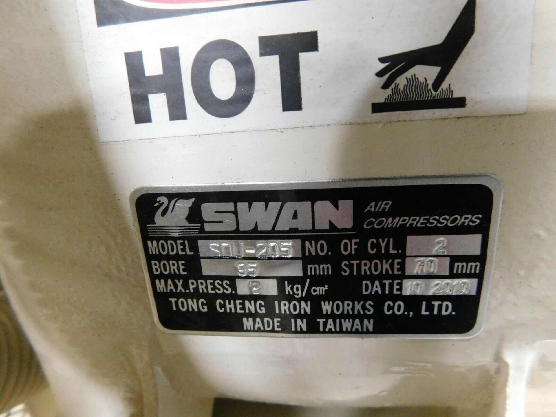 Air Energy SDU-205 Swan Air Compressor. 113 PSI Max. 3 Ph. 460 V. 10 HP. - Image 6 of 6