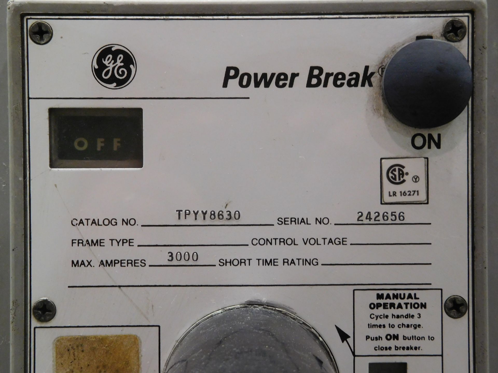 GE TPYY8630 Power Break 3000 Amp Circuit Breaker - Image 2 of 7
