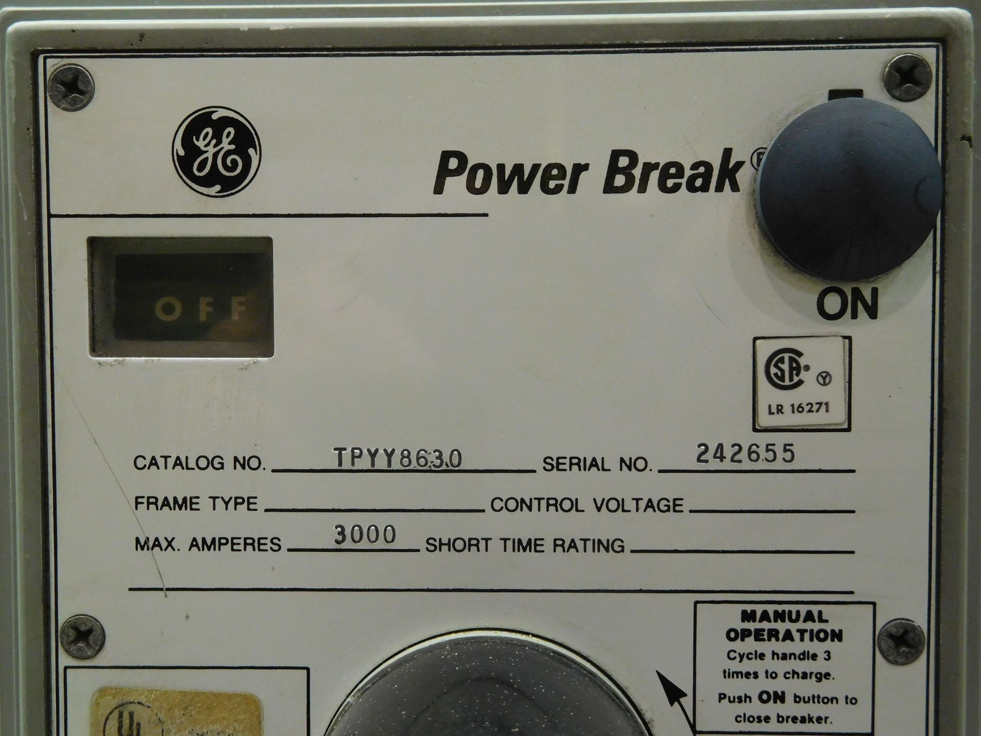 GE TPYY8630 Power Break 3000 Amp Circuit Breaker - Image 3 of 8