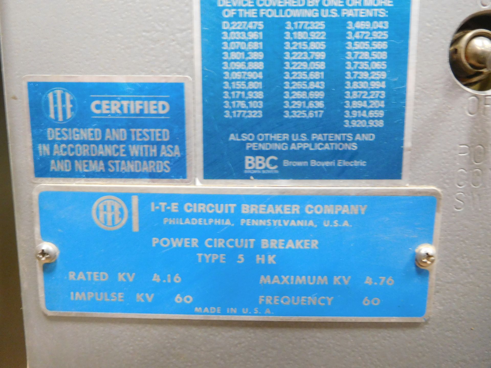 BBC I-T-E 5 HK 1200 Amp Power Circuit Breaker - Image 3 of 11