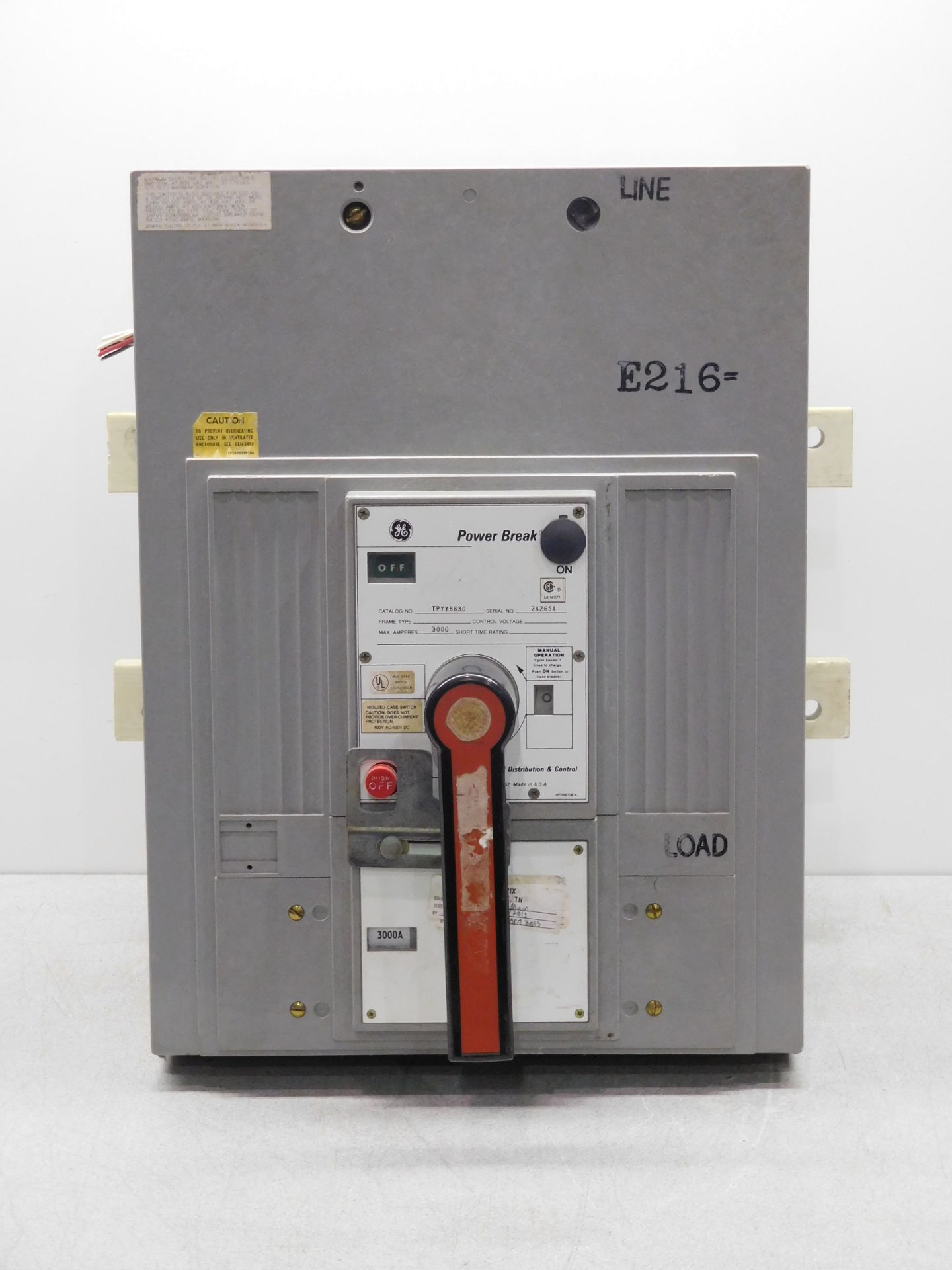 GE TPYY8630 Power Break 3000 Amp Circuit Breaker