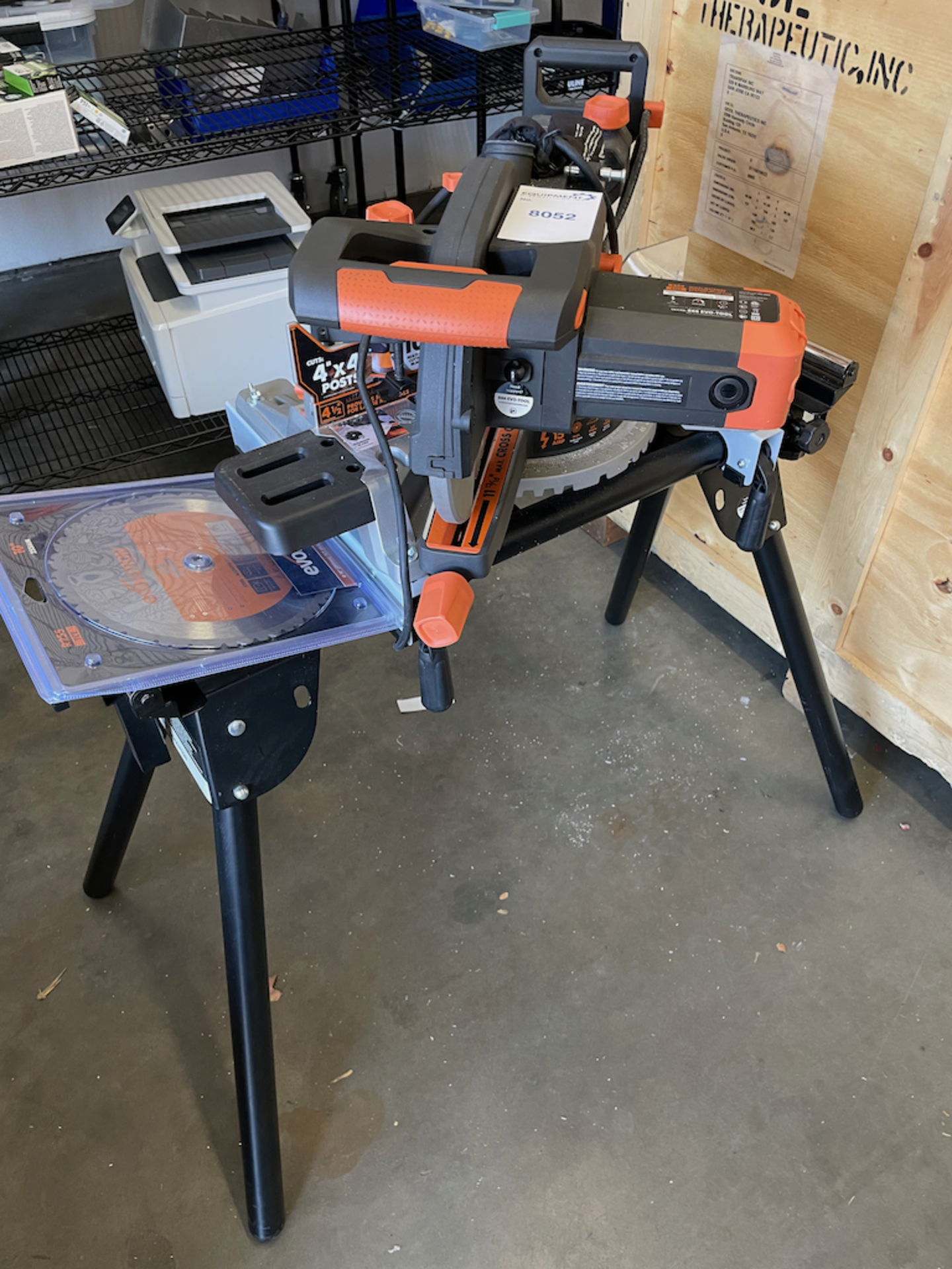 EVOLUTION EVO TOOL R255 SMS MULTIMATERIAL CUTTING 10" SLIDING MITER SAW WITH BASE AND EXTRA 10" - Image 6 of 8