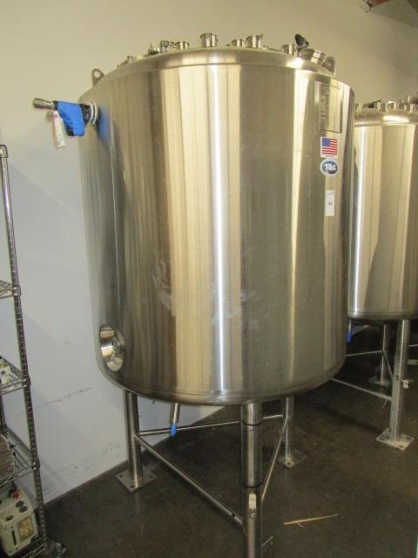 T & C Stainless 1400 Liter 316L & 304L Stainless Steel Jacketed Coned Bottomed Reactor Tank w/ - Image 3 of 14