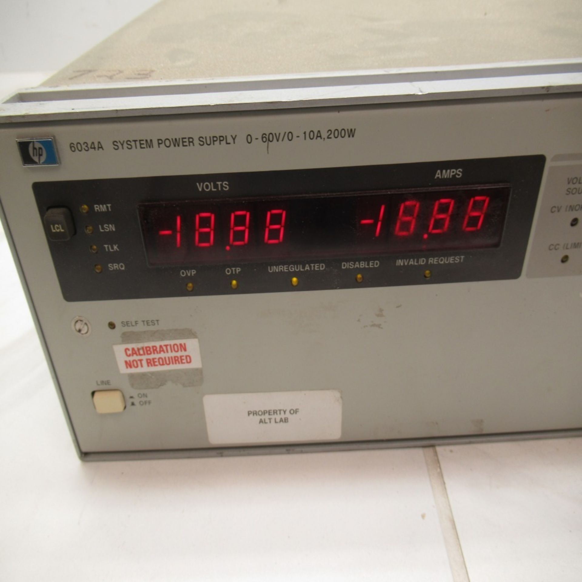 HP 6034A SYSTEM POWER SUPPLY *POWERS ON* - Image 2 of 6