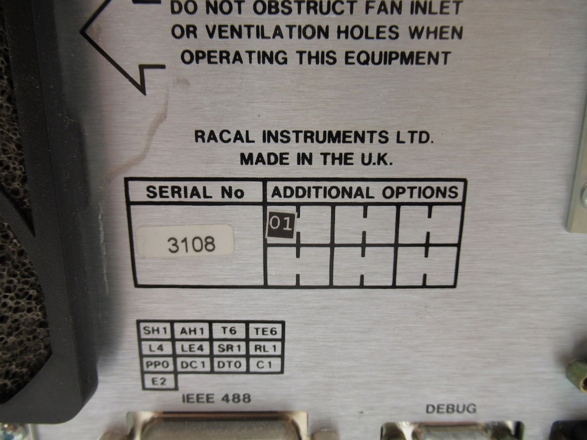 (1) Racal Instruments Wireless Solutions 6103E Digital Radio Test Set, No memory Card, Options:10 - Image 7 of 7