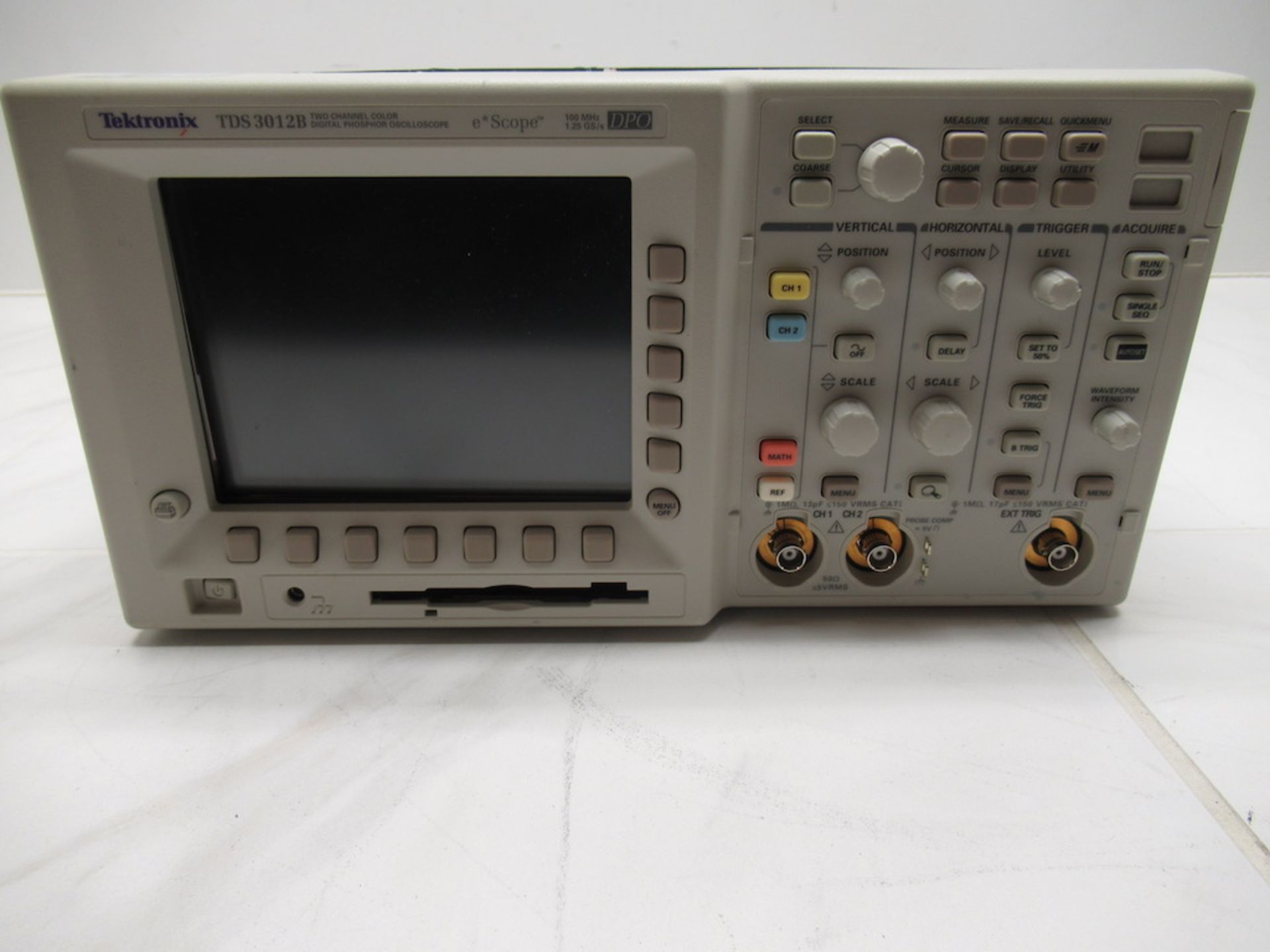(1) Tektronix TDS 3012B Two Channel Color Digital Phosphor Oscilloscope, Comes with Manuel, Powers - Image 2 of 9