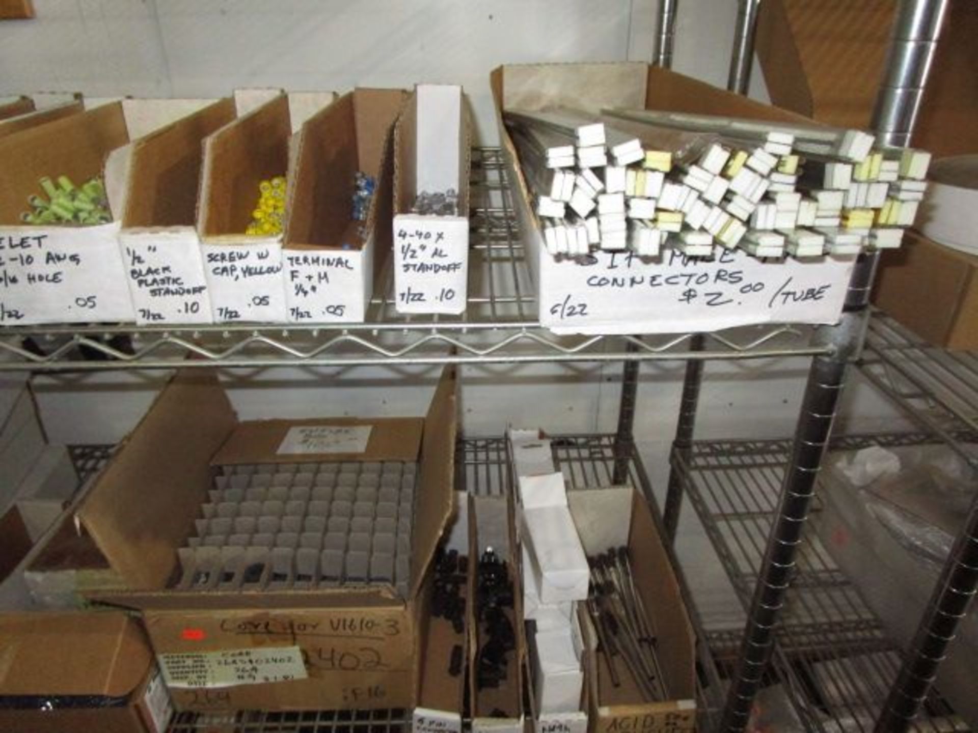 SHELVING UNIT OF ASSORTMENT OF EYELETS, CONNECTORS, ACID BRUSHES, BRACKETS - Image 5 of 12