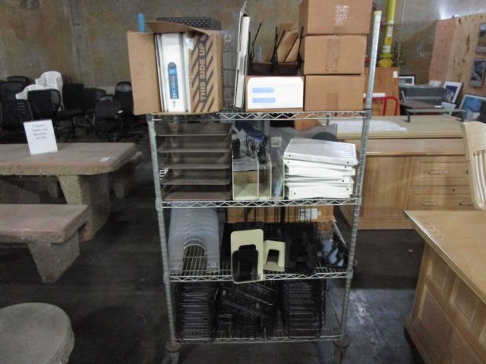 SHELVING UNIT CONSISTING OF OFFICE SUPPLIES