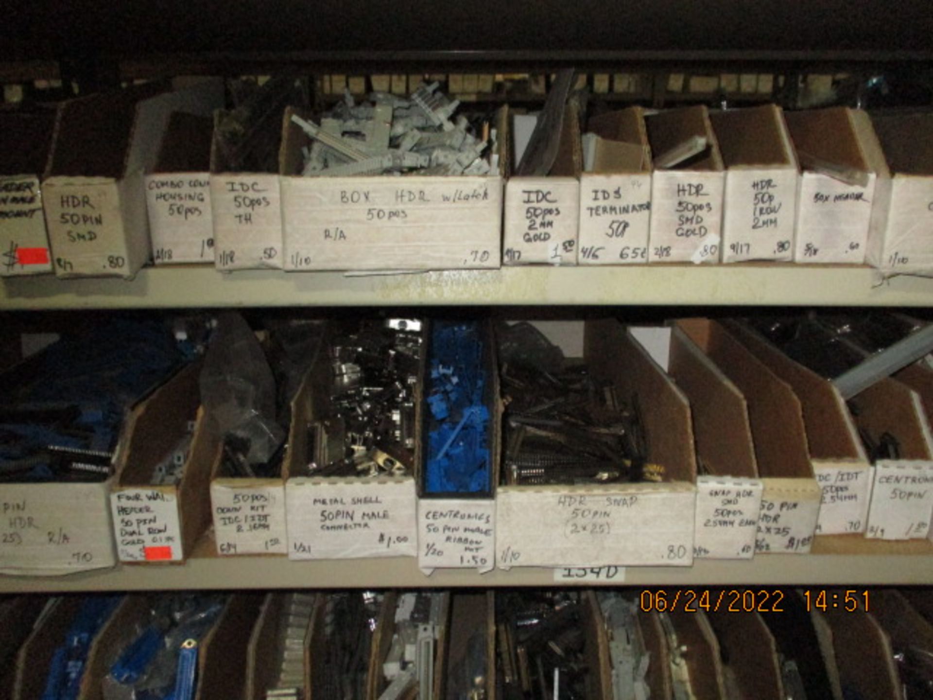 CONTENTS OF SHELVING UNIT CONSISTING OF 44, 45, 46, 48, 50, 52, 55, & 56 PIN CONNECTORS - Image 4 of 6