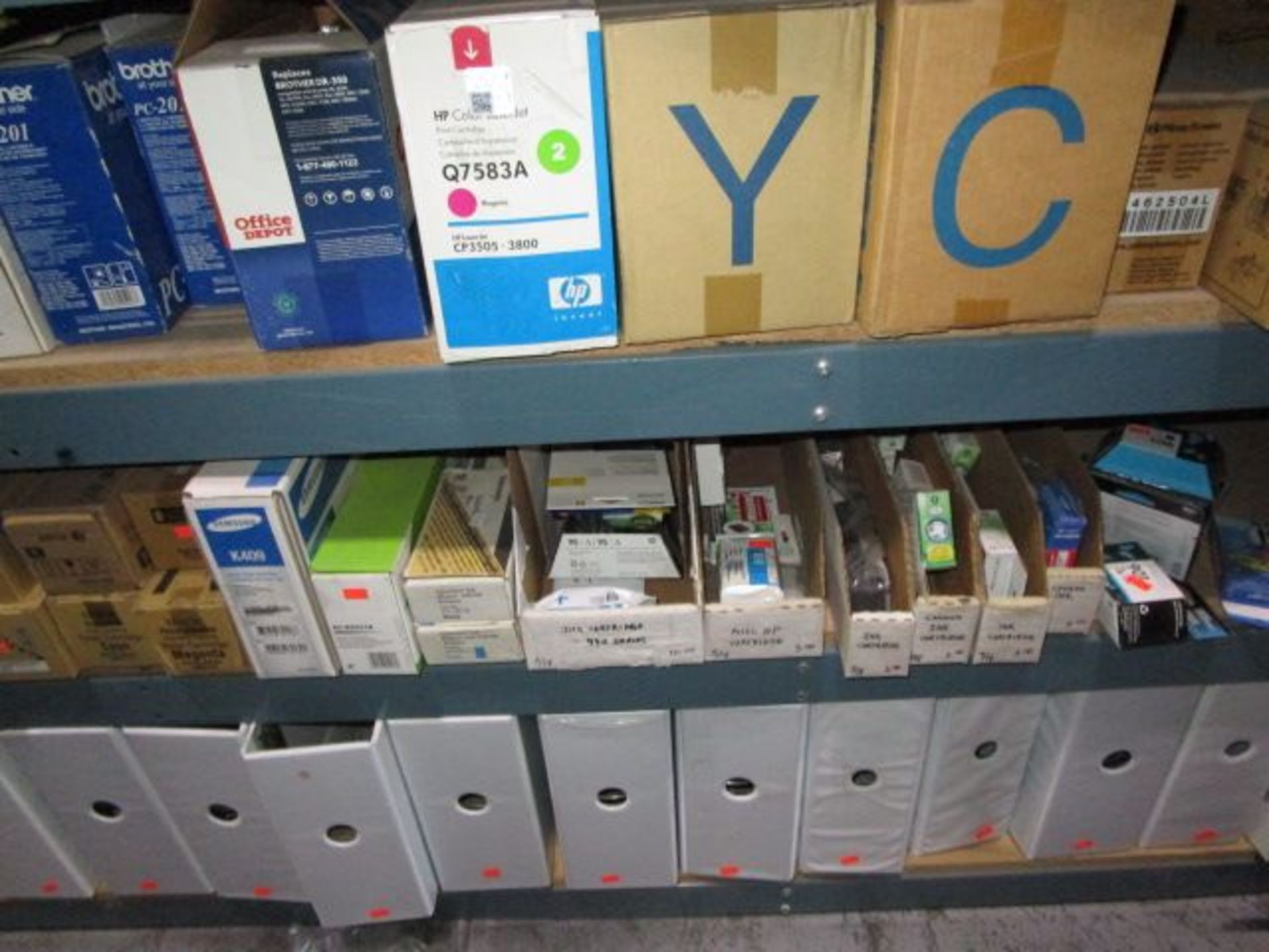SHELVING UNIT OF ASSORTMENT OF INK/TONER AND BINDERS - Image 9 of 11