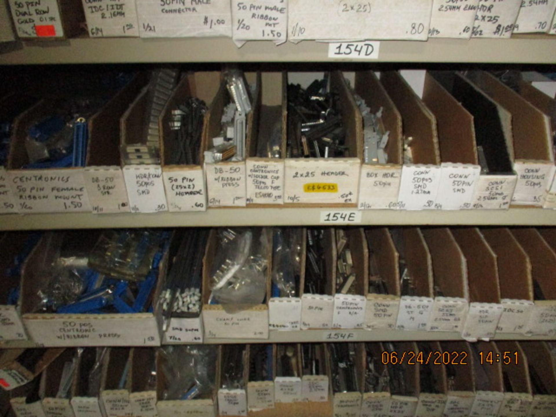 CONTENTS OF SHELVING UNIT CONSISTING OF 44, 45, 46, 48, 50, 52, 55, & 56 PIN CONNECTORS - Image 5 of 6