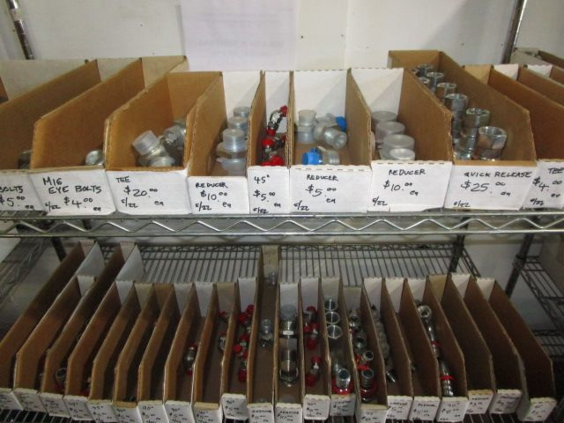SHELVING UNIT OF BOLTS, QUICK RELEASES, 90 DEGREE CAPS - Image 2 of 6