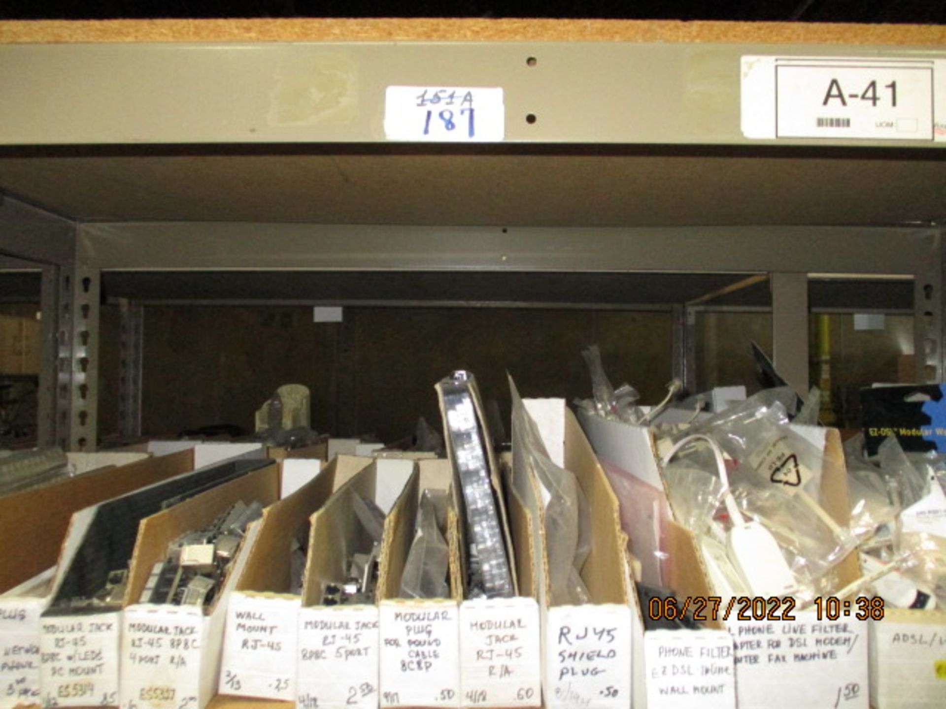 CONTENTS OF SHELVING UNIT CONSISTING OF FACE PLATES, PHONE BOXES, SWITCH PLATE COVERS, WALL - Image 2 of 6