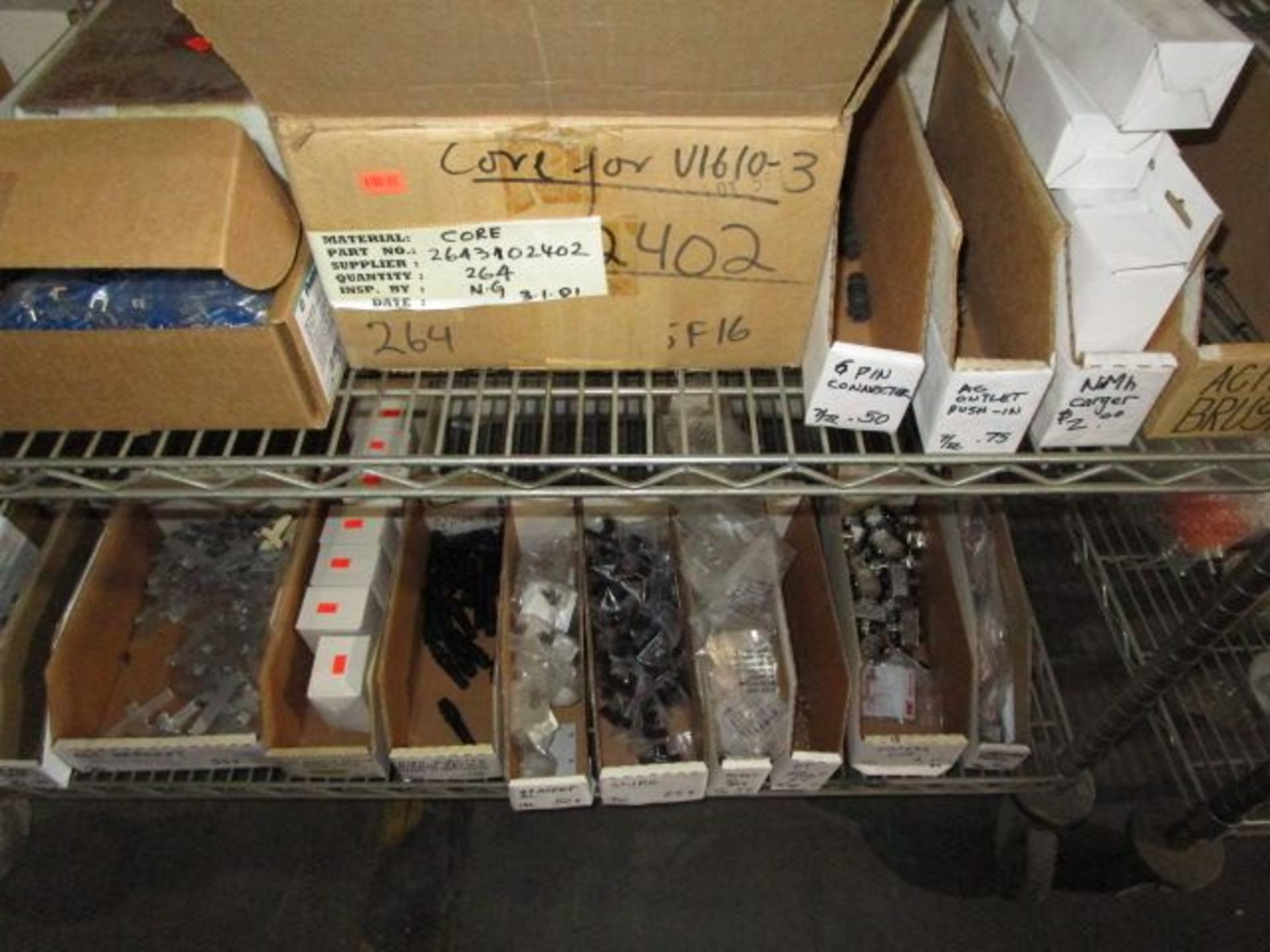 SHELVING UNIT OF ASSORTMENT OF EYELETS, CONNECTORS, ACID BRUSHES, BRACKETS - Image 7 of 12