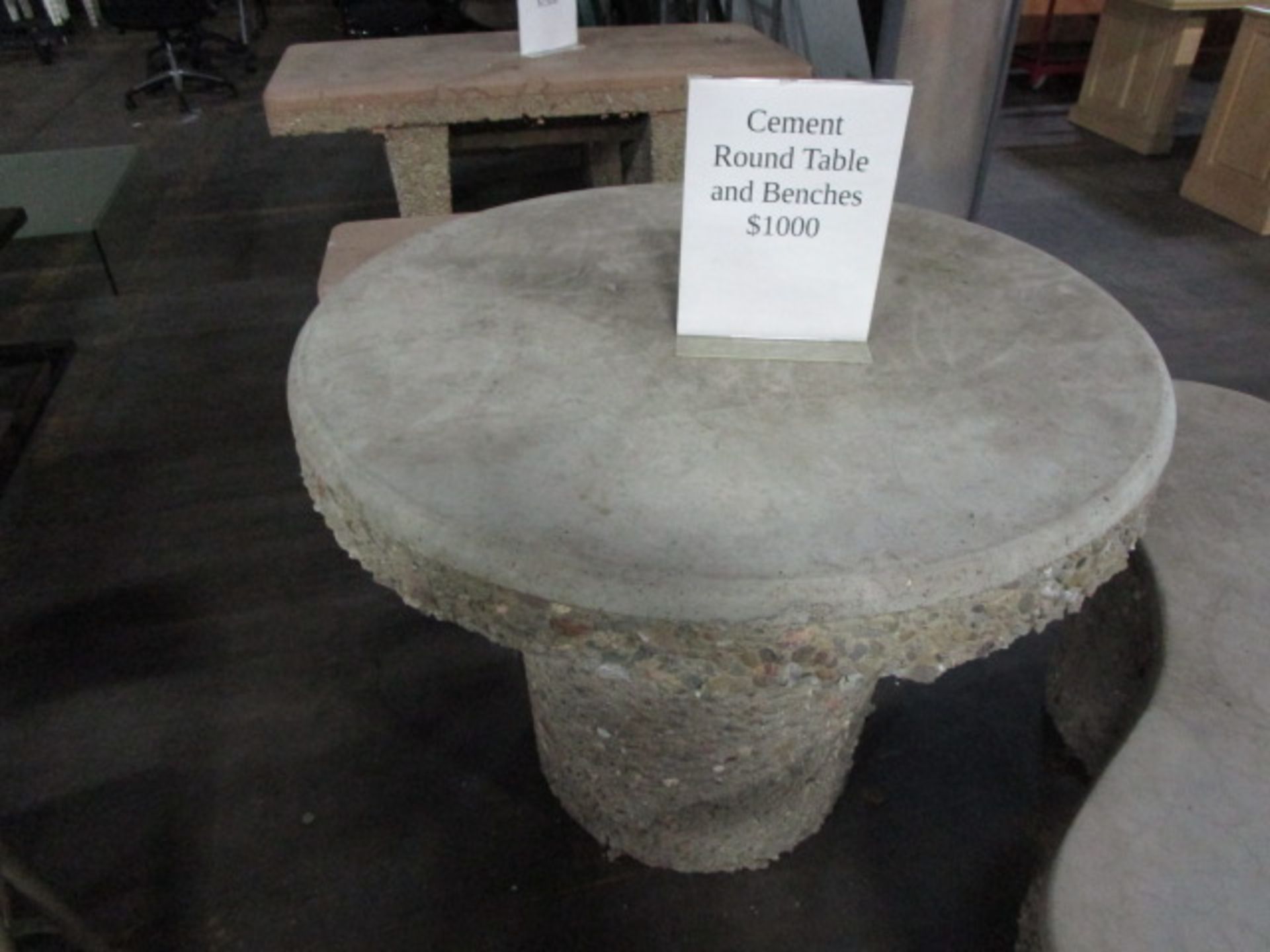 LOT TO INLCUDE CEMENT TABLE W/ CEMENT BENCH - Image 3 of 4