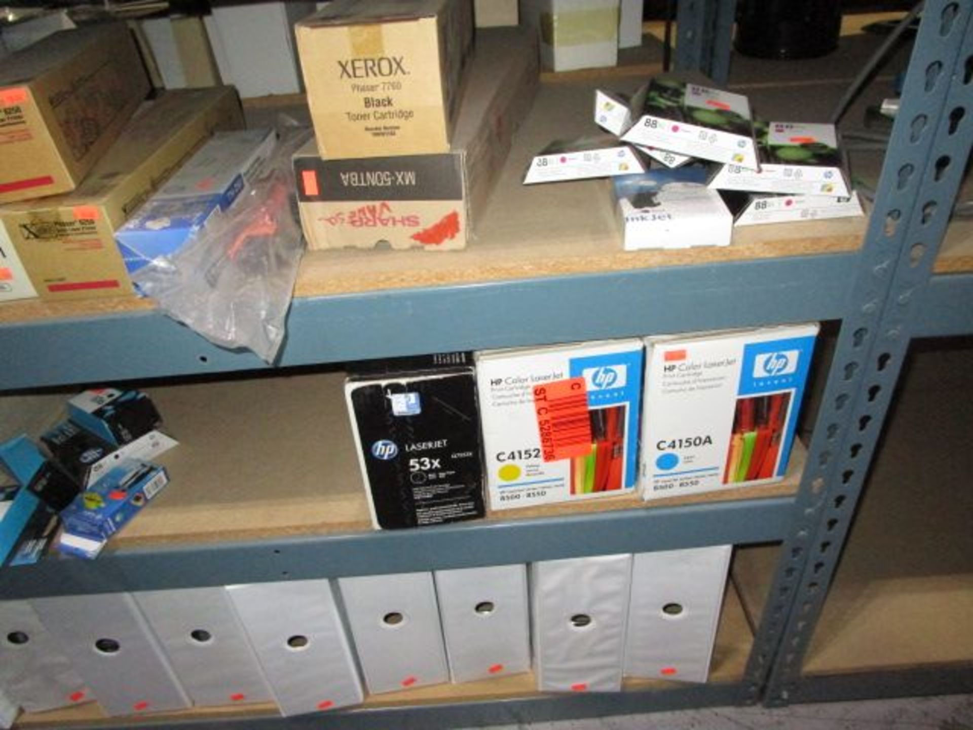 SHELVING UNIT OF ASSORTMENT OF INK/TONER AND BINDERS - Image 11 of 11