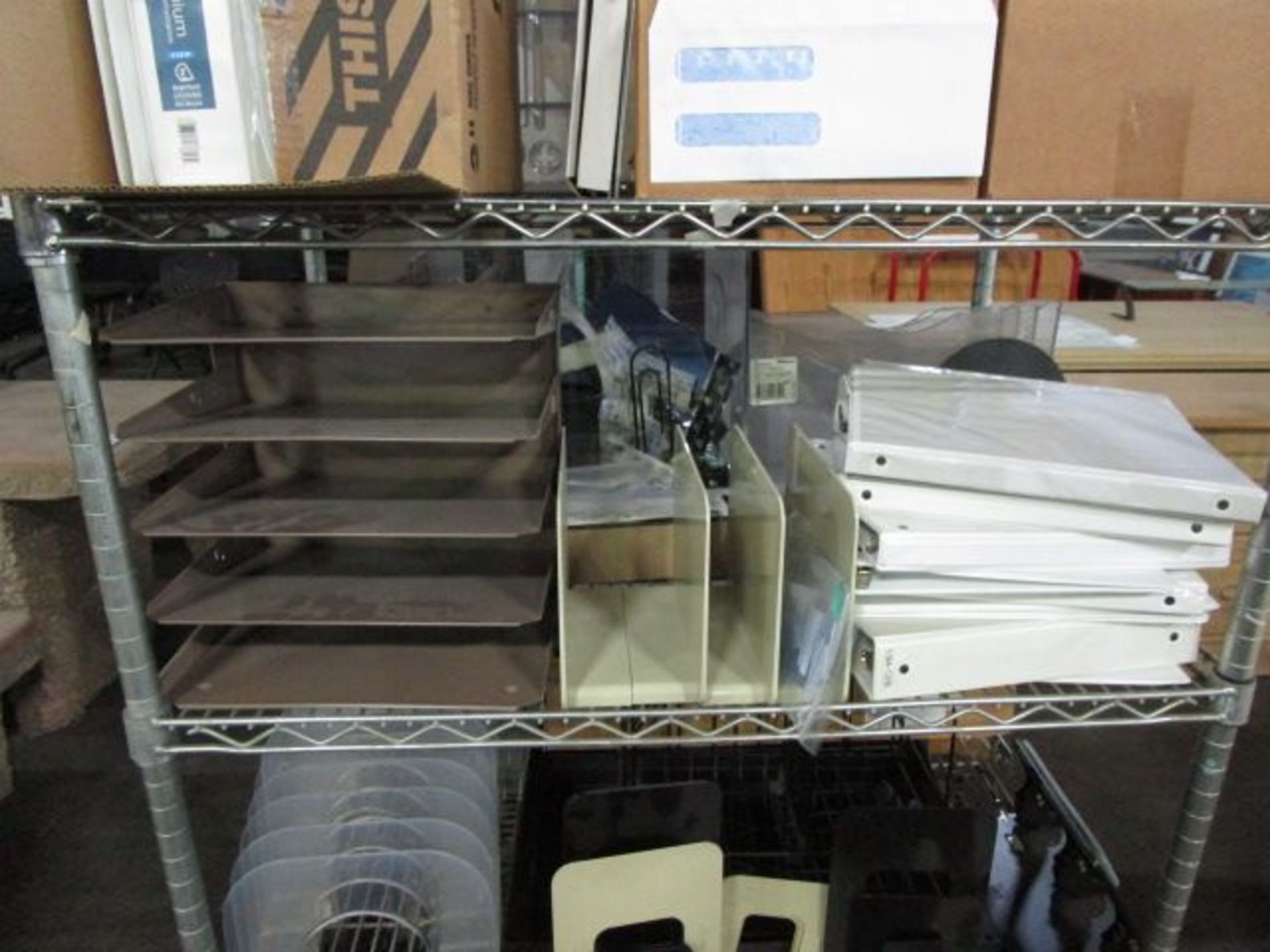 SHELVING UNIT CONSISTING OF OFFICE SUPPLIES - Image 3 of 5