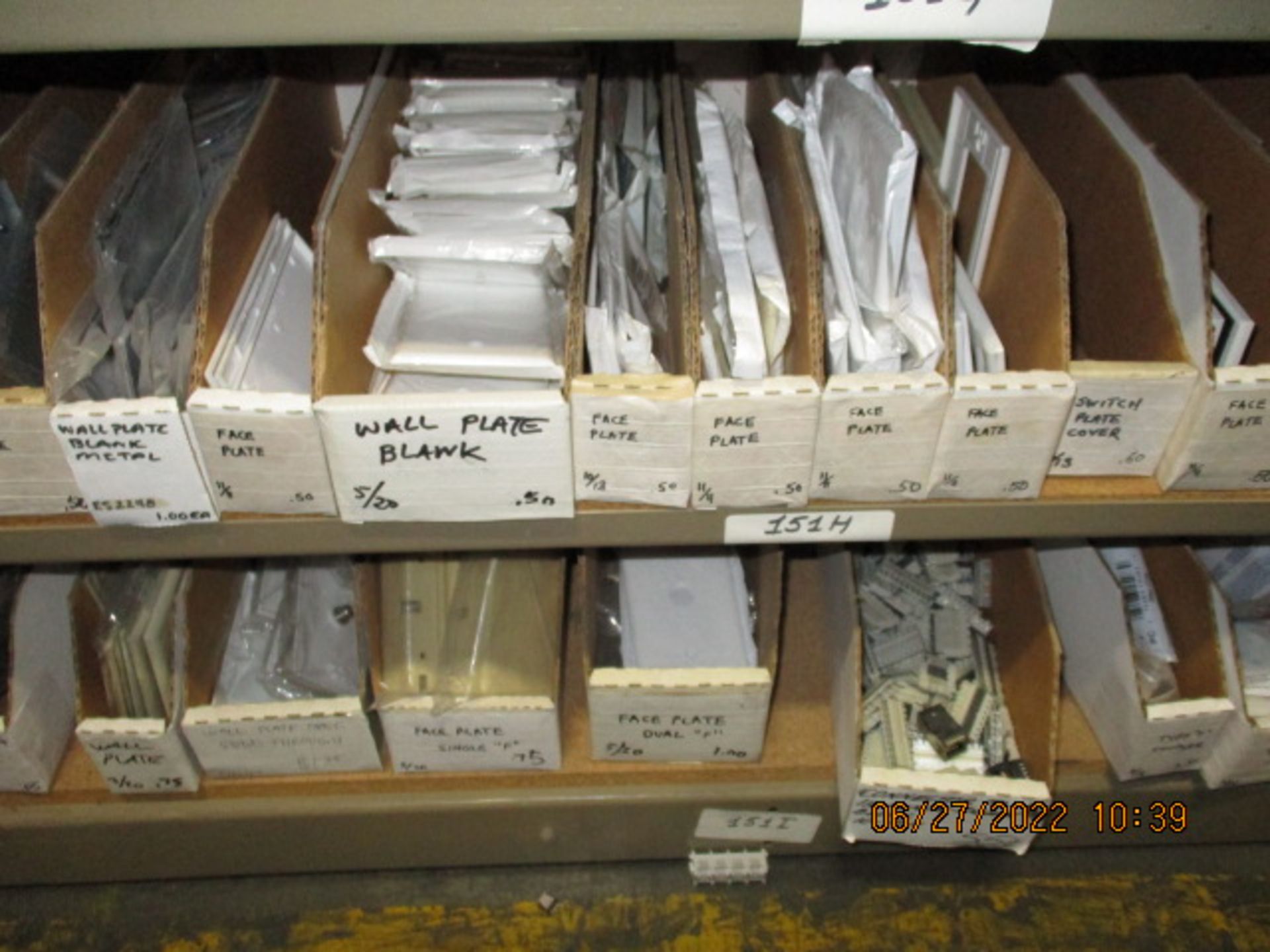 CONTENTS OF SHELVING UNIT CONSISTING OF FACE PLATES, PHONE BOXES, SWITCH PLATE COVERS, WALL - Image 6 of 6