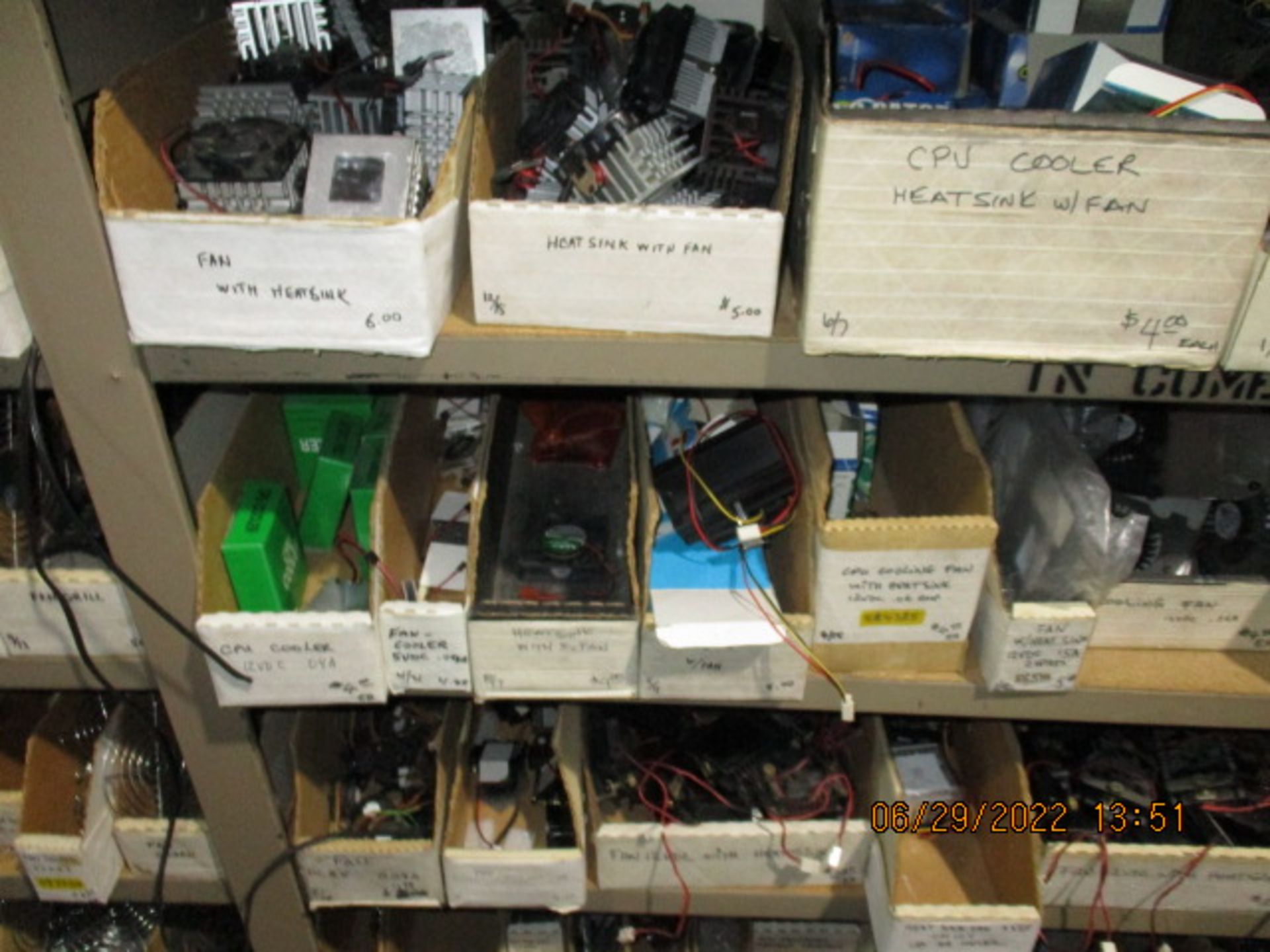 CONTENTS OF SHELVING UNIT CONSISTING OF INTEL CORE 2 DUO DESKTOP AND FANS - Image 6 of 13