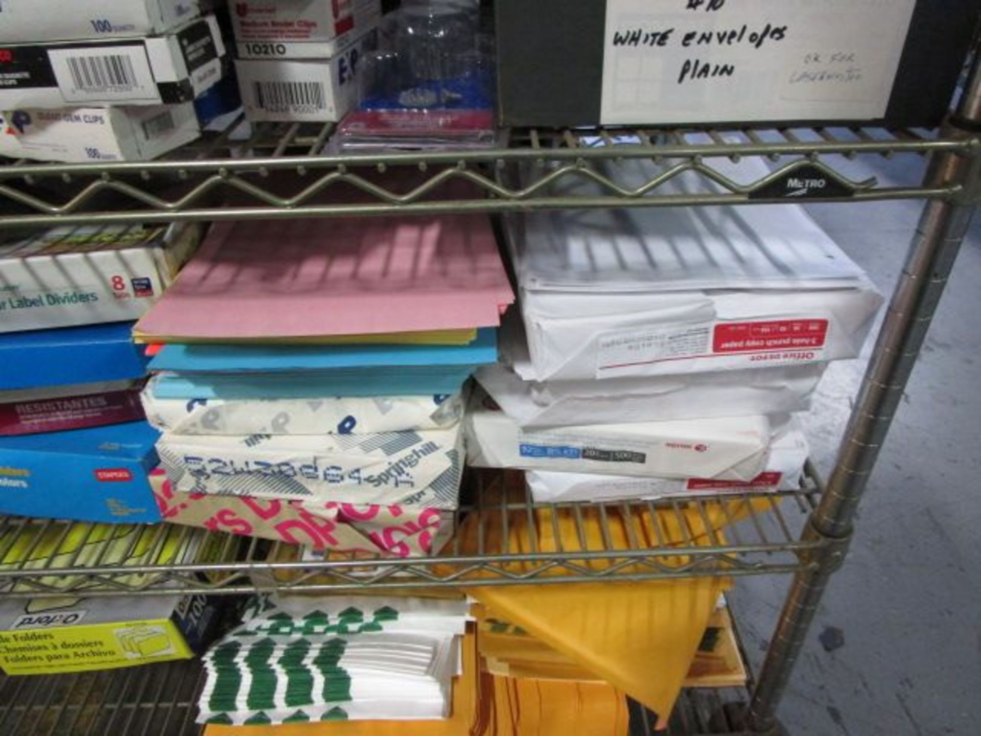 SHELVING UNIT CONSISTING OF OFFICE SUPPLIES - Image 7 of 9