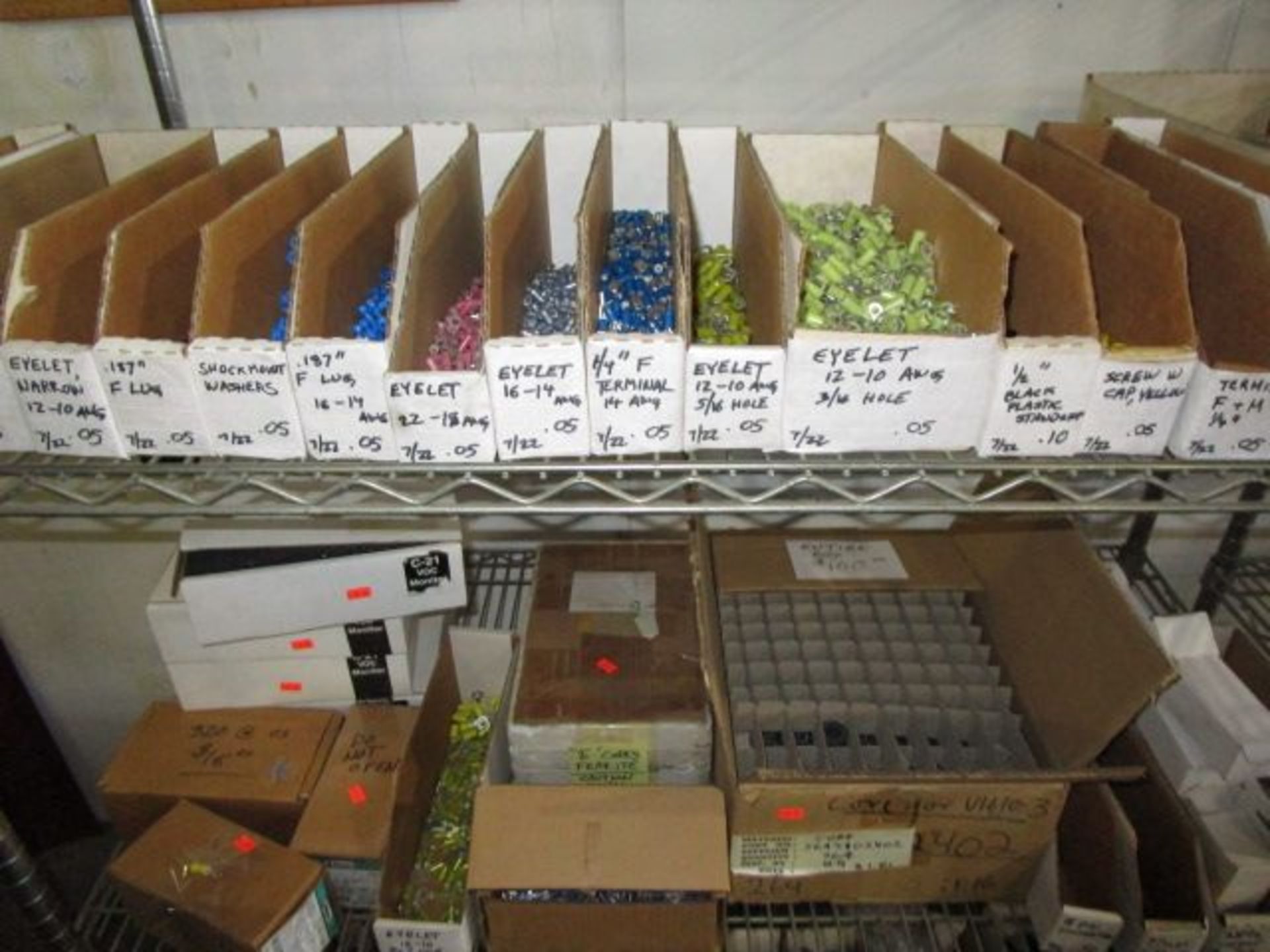 SHELVING UNIT OF ASSORTMENT OF EYELETS, CONNECTORS, ACID BRUSHES, BRACKETS - Image 4 of 12