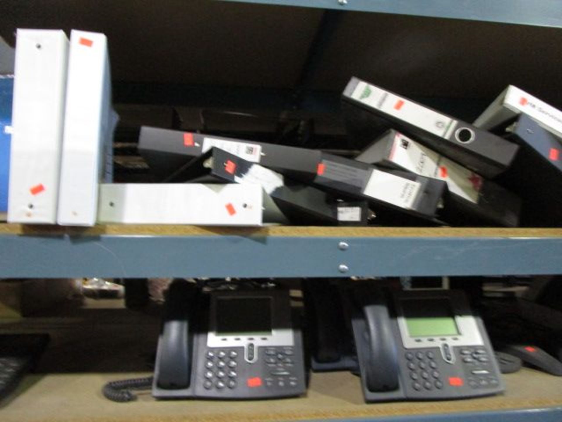 SHELVING UNIT OF ASSORTMENT OF BINDERS AND OFFICE PHONES - Image 2 of 10