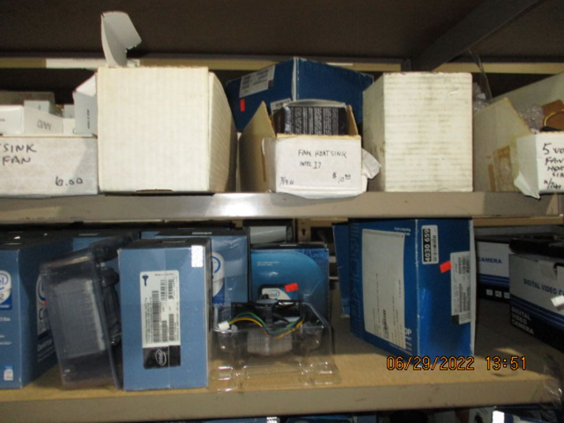 CONTENTS OF SHELVING UNIT CONSISTING OF INTEL CORE 2 DUO DESKTOP AND FANS - Image 3 of 13