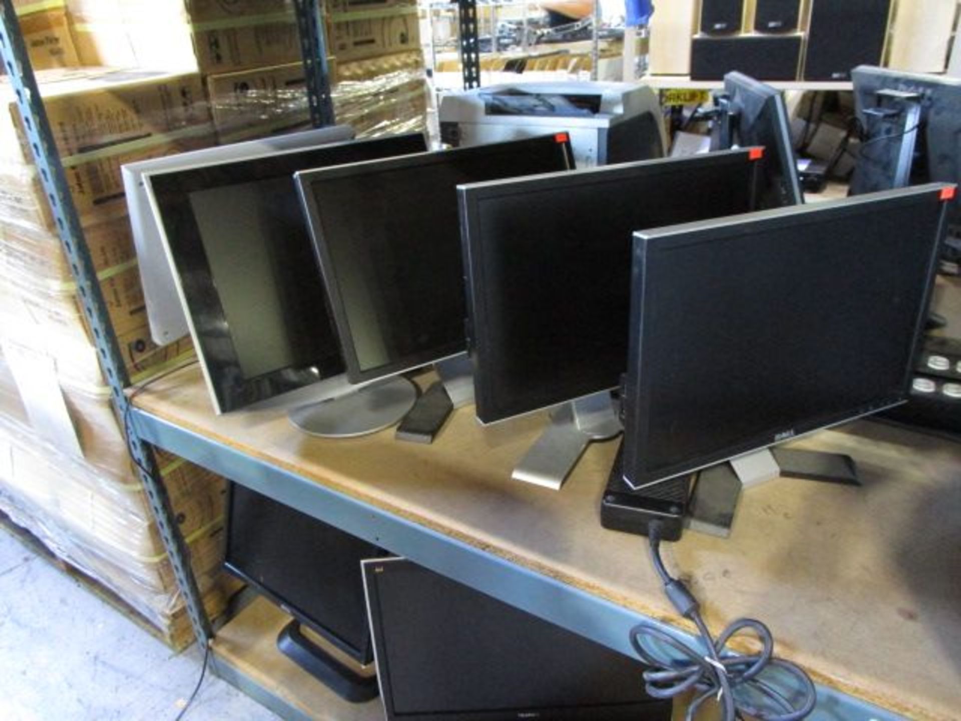 SHELVING UNIT OF MONITORS AND COMPUTERS - Image 7 of 9