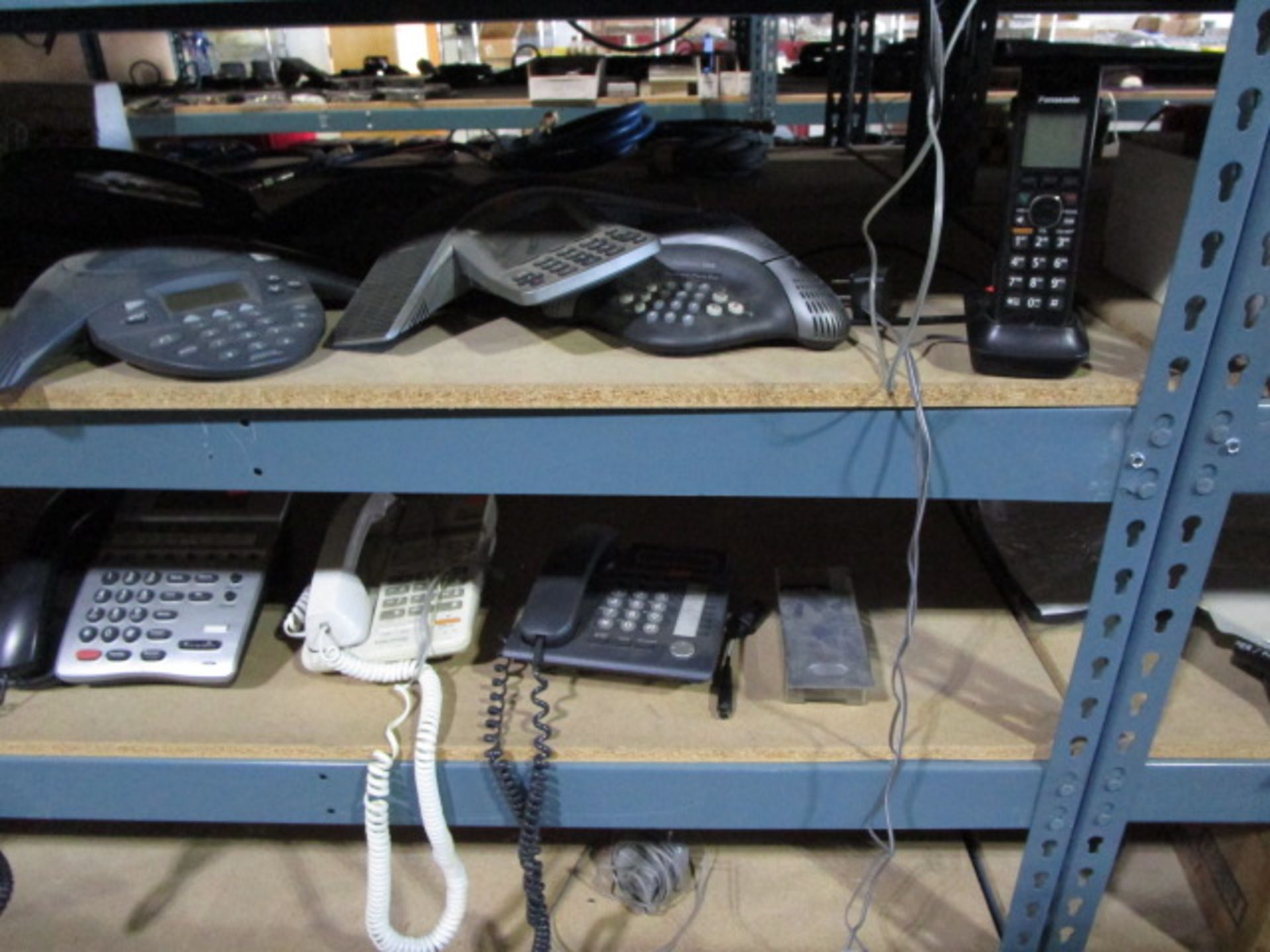 SHELVING UNIT OF ASSORTMENT OF BINDERS AND OFFICE PHONES - Image 4 of 10