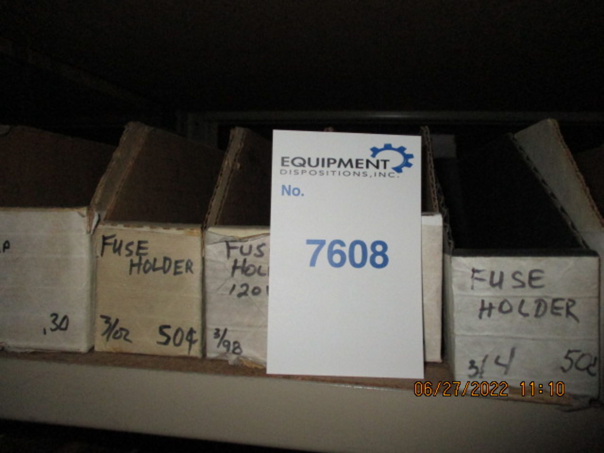 CONTENTS OF SHELVING UNIT CONSISTING OF ASSORTED FUSE HOLDERS