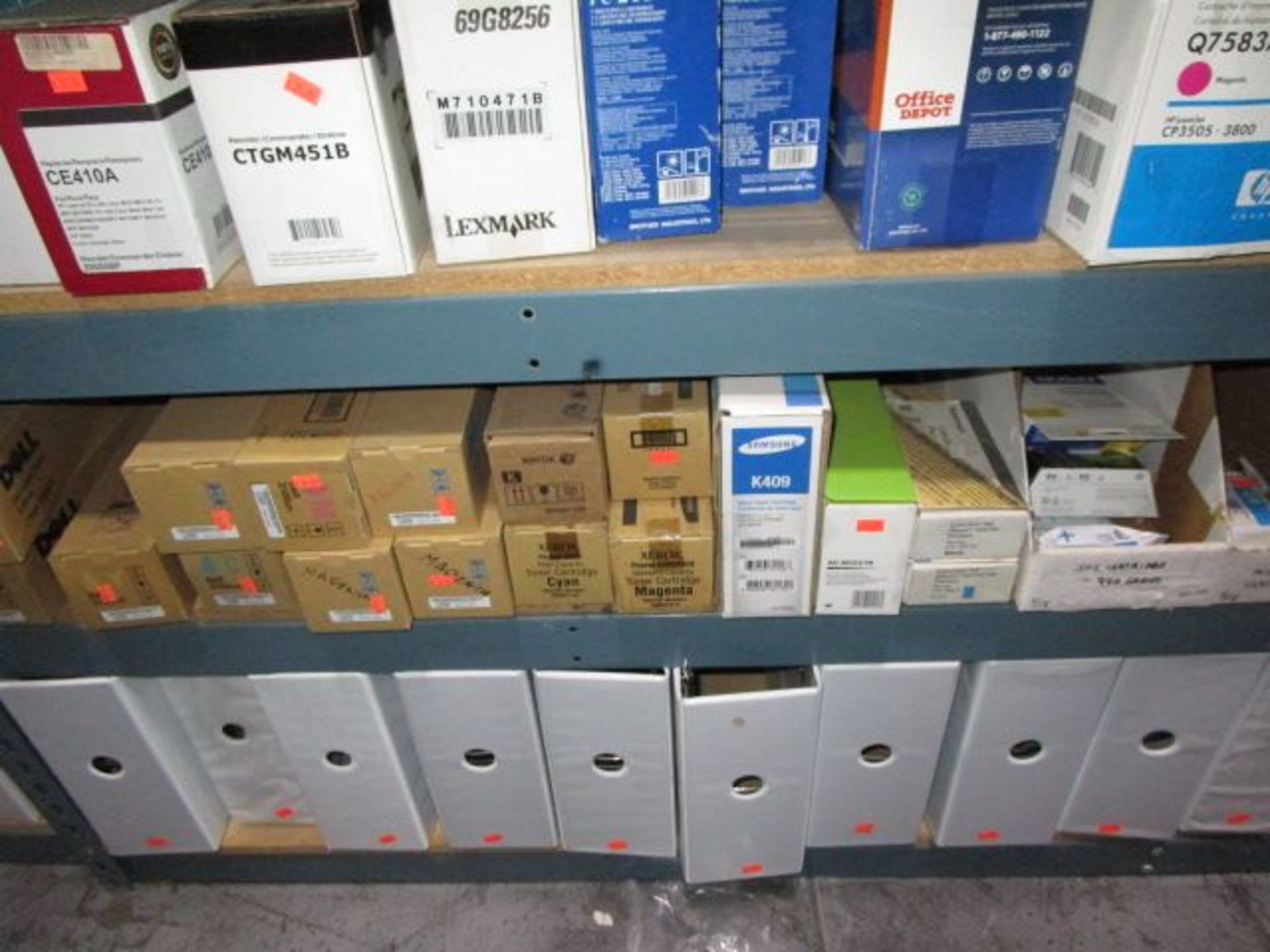 SHELVING UNIT OF ASSORTMENT OF INK/TONER AND BINDERS - Image 8 of 11