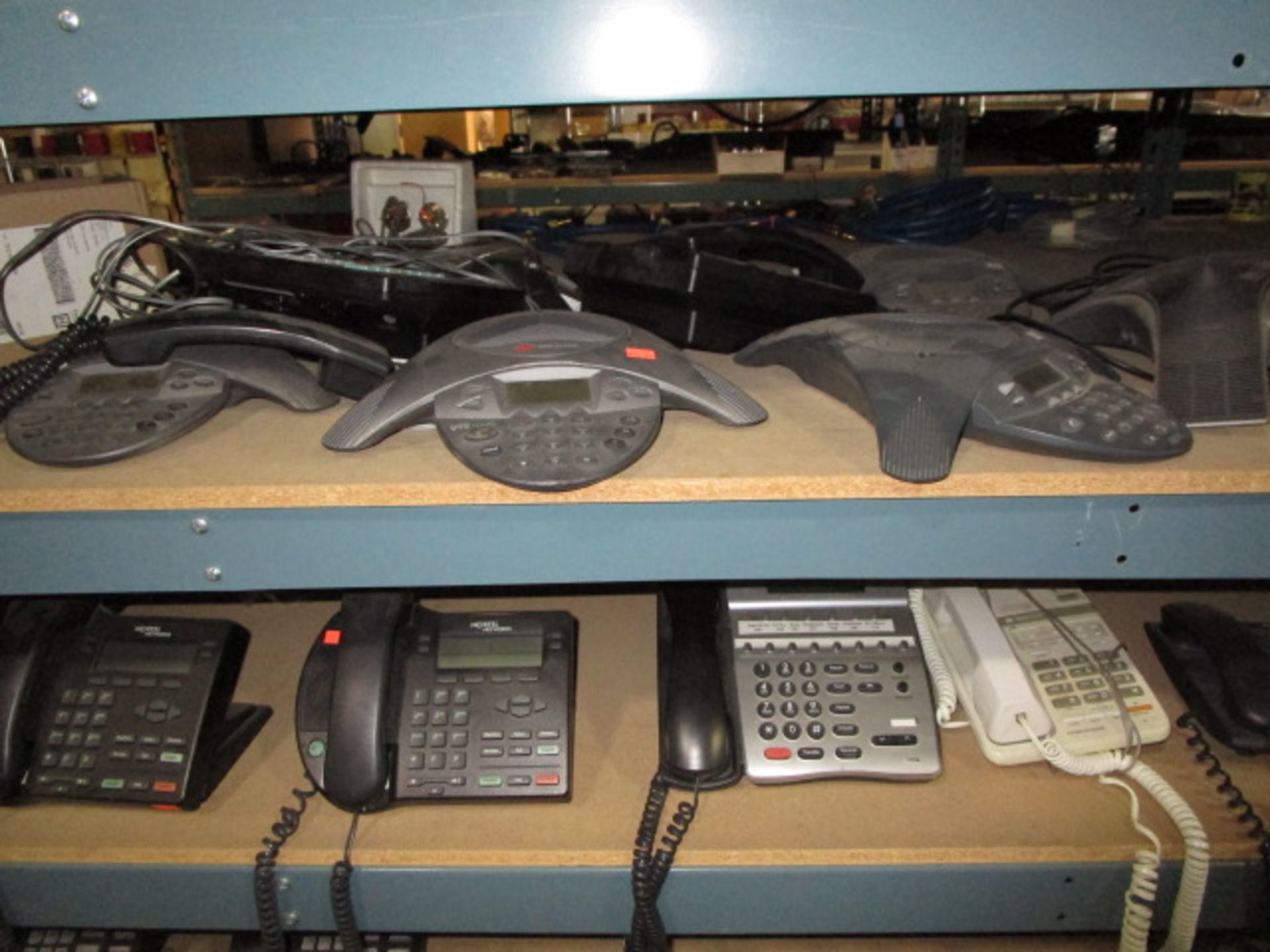 SHELVING UNIT OF ASSORTMENT OF BINDERS AND OFFICE PHONES - Image 5 of 10