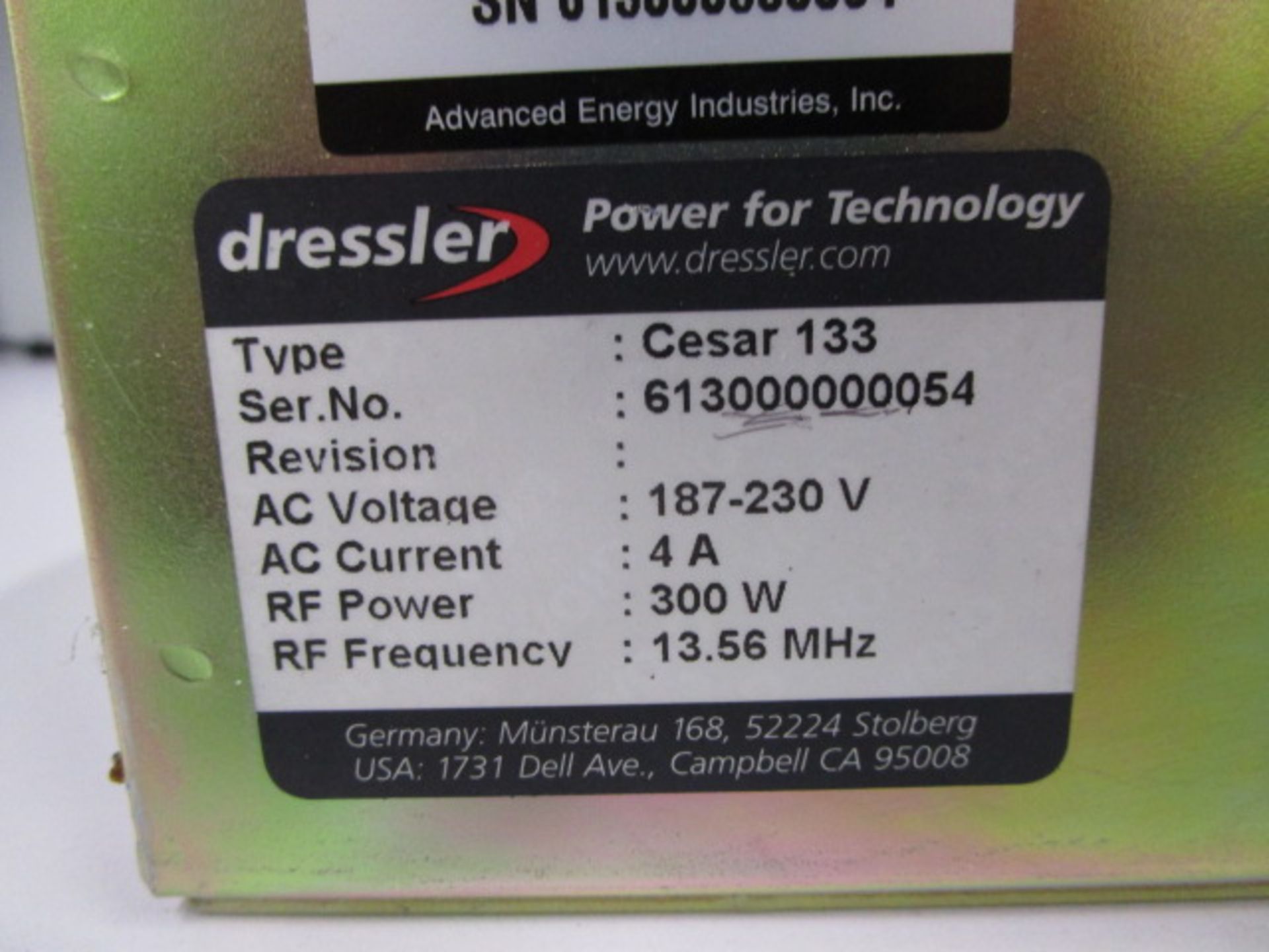 DRESSLER CESAR 133 RF POWER GENERATOR - Image 9 of 9