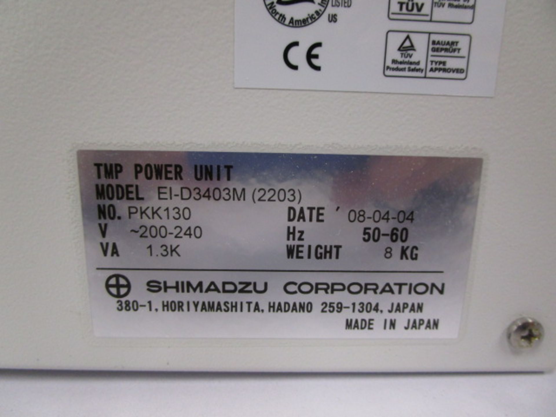 SHIMADZU EI-D3403M (2203) SUITABLE PUMP TMP2203 /3403 CONTROLLER - Image 5 of 7