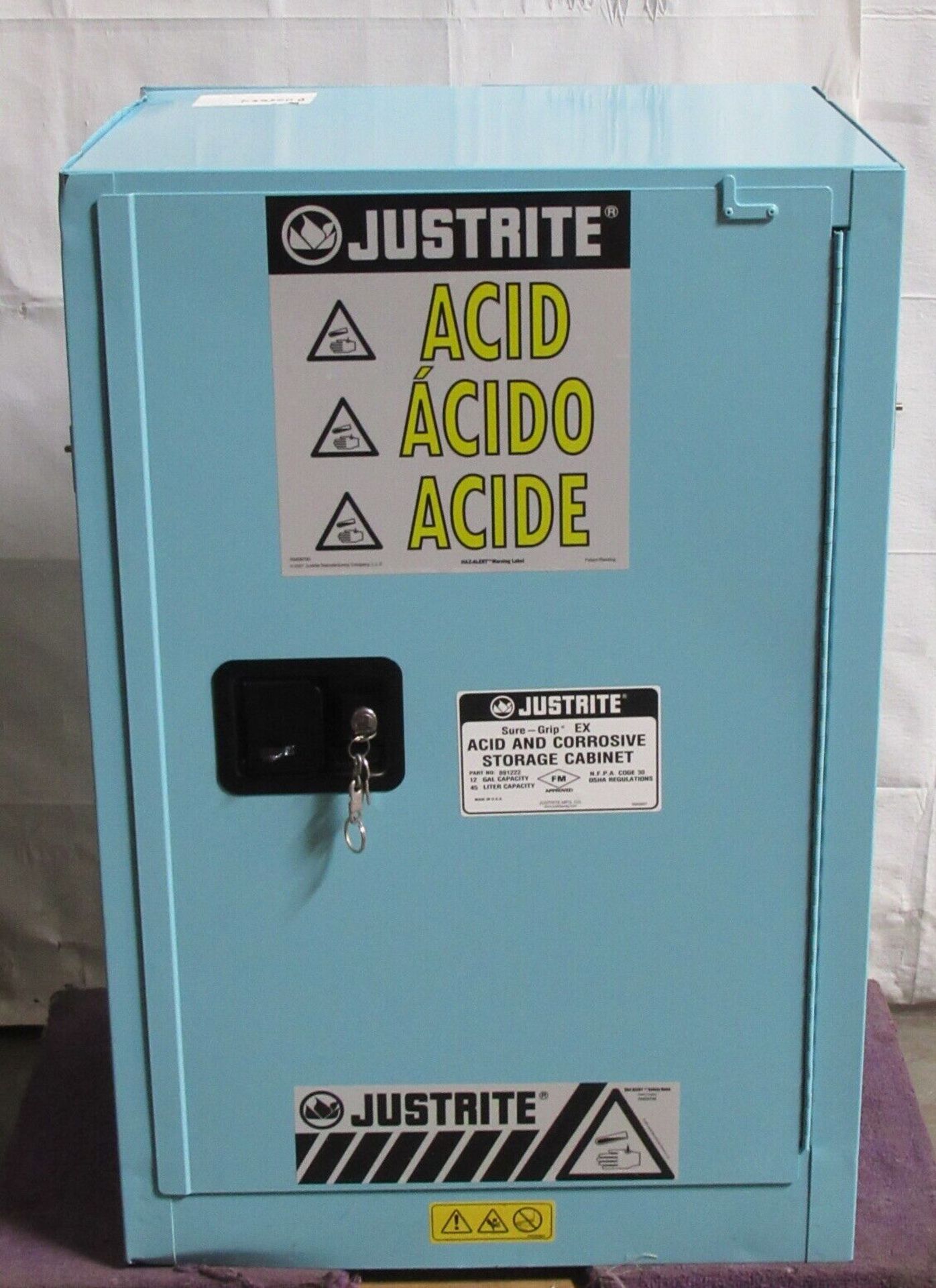 Justrite Sure-Grip EX Acid + Corrosive Storage Cabinet 891222 12Gal/45L