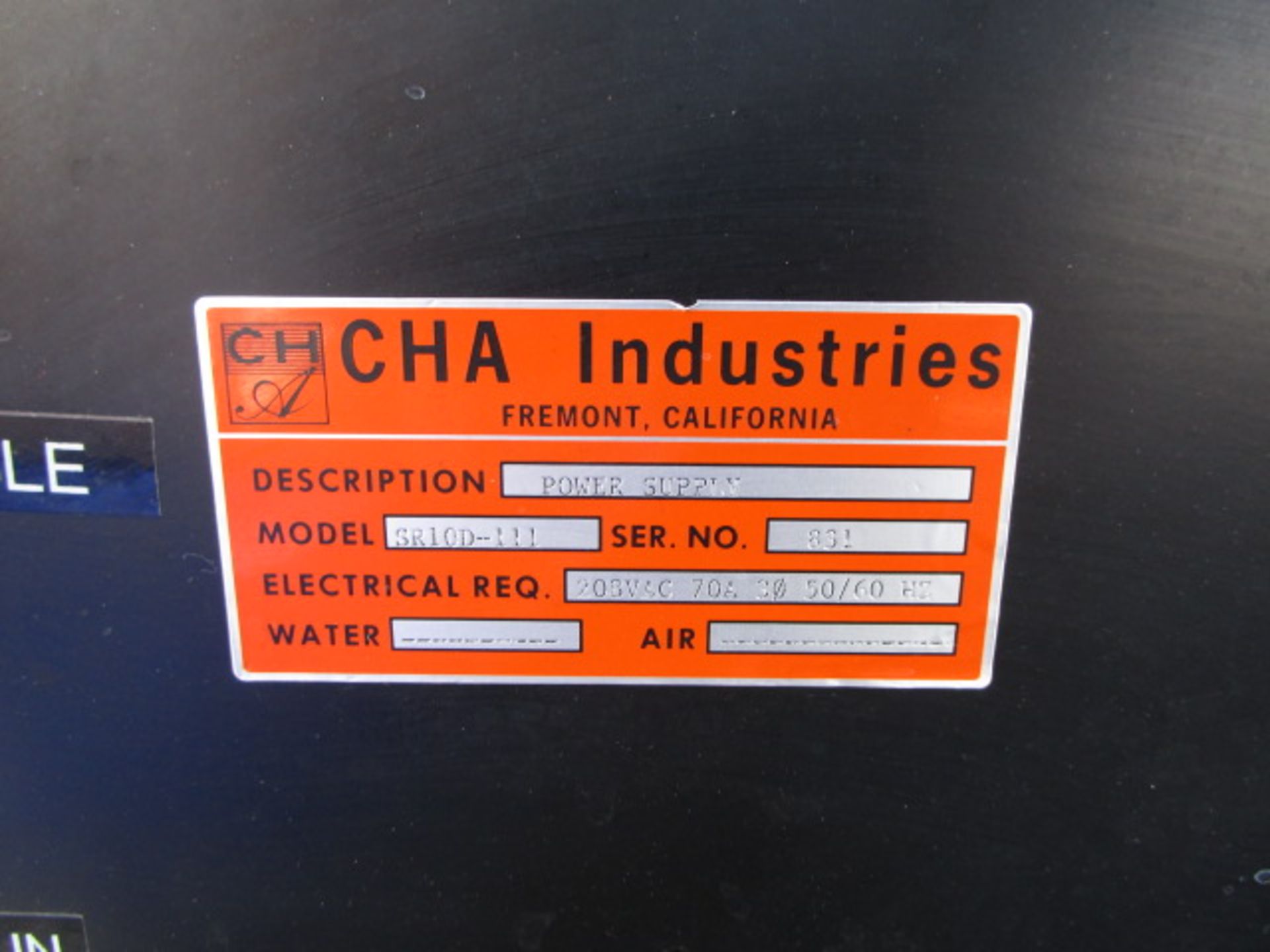 Lot: (2) CHA Industries SR-10 10kW power supply including XY beam position and sweep - Image 5 of 5