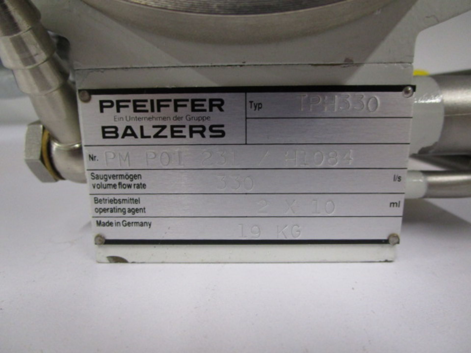 PFEIFFER BALZERS TPH330 NR. PM P01 231 / H1084 TURBO PUMP / TURBOMOLECULAR PUMP - Image 2 of 7