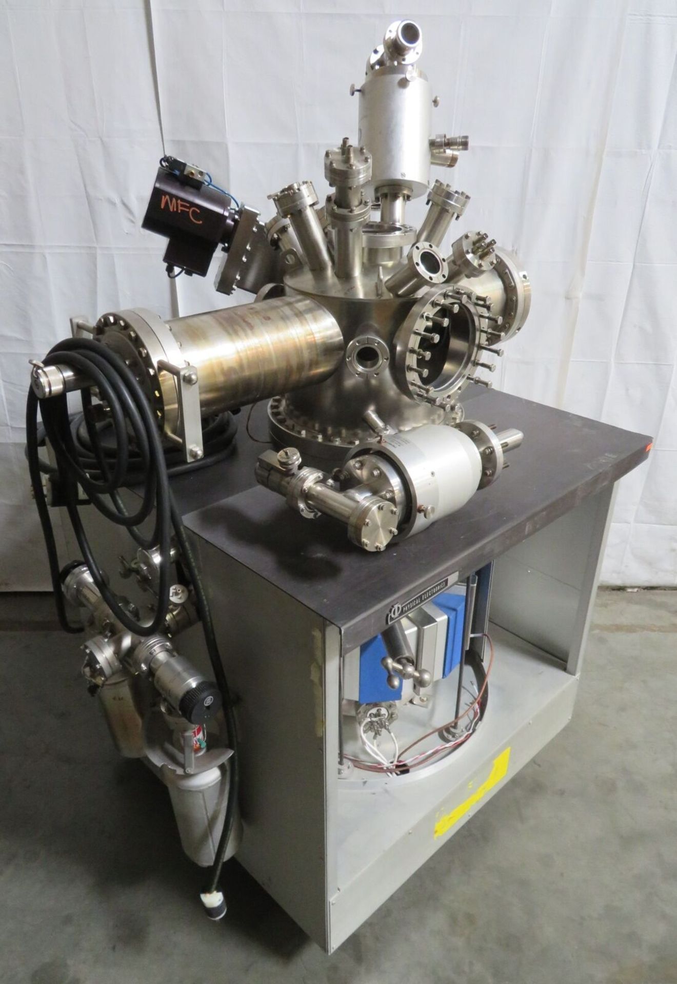 Physical Electronics Ion Gun Reactor Multi-Port Conflat Vacuum Chamber