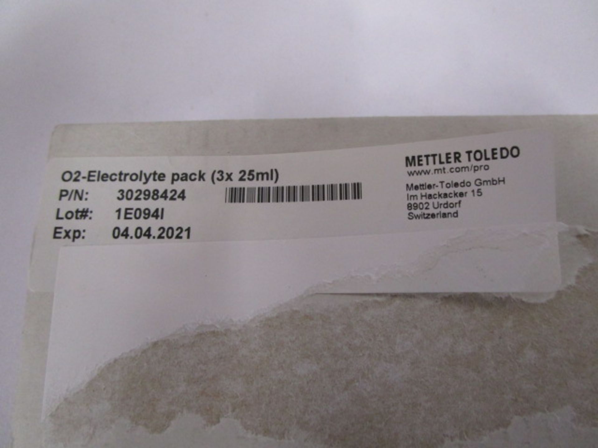 QUANTITY OF 3 METTLER TOLEDO 02-ELECTROLYTE PACKS - Image 5 of 5