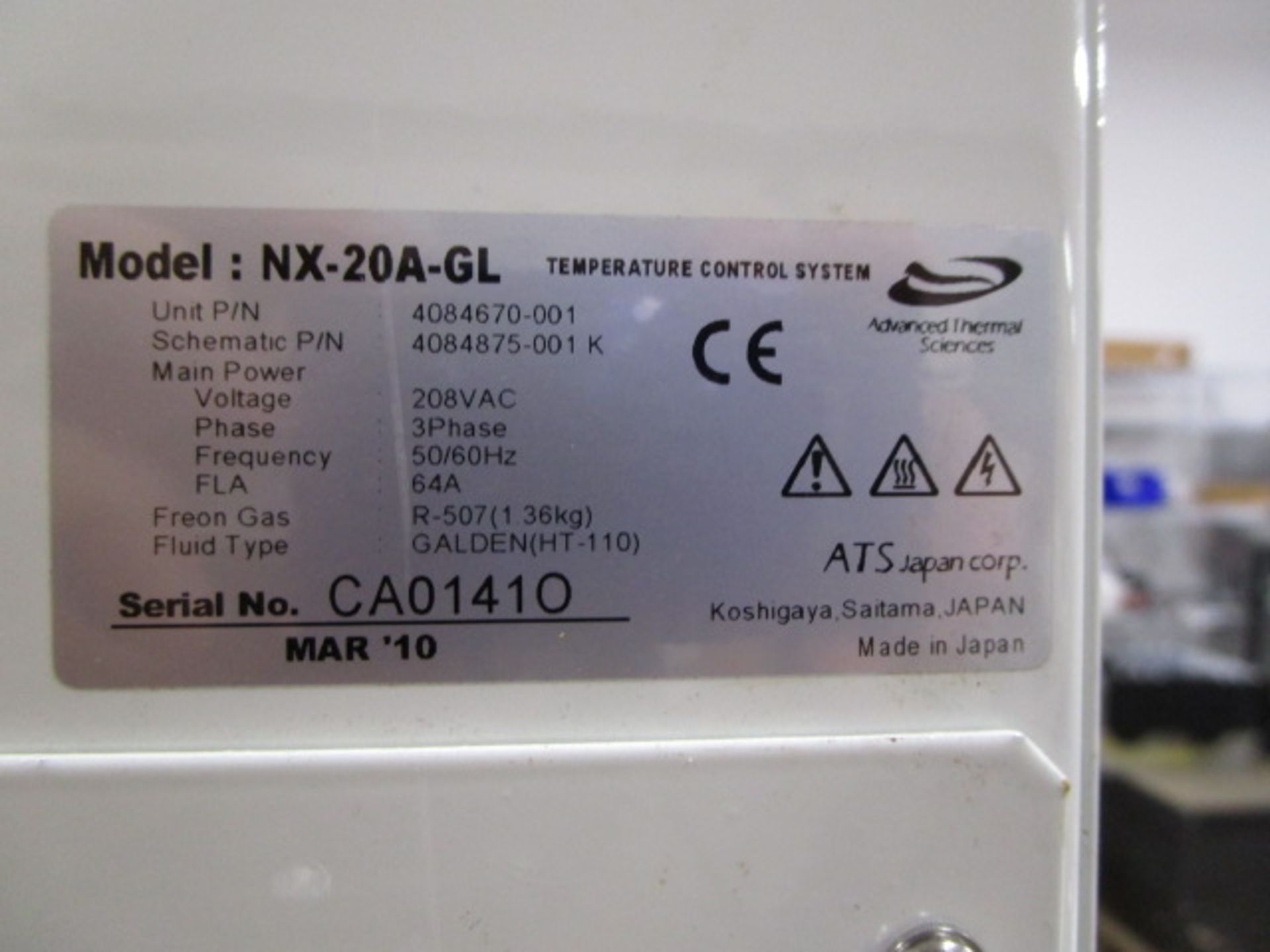 ATS TEMPERATURE CONTROL SYSTEMS MODEL ATS NX-20A-GL AMAT 0190-17815R DUAL CHANNEL CHILLER - Image 4 of 5