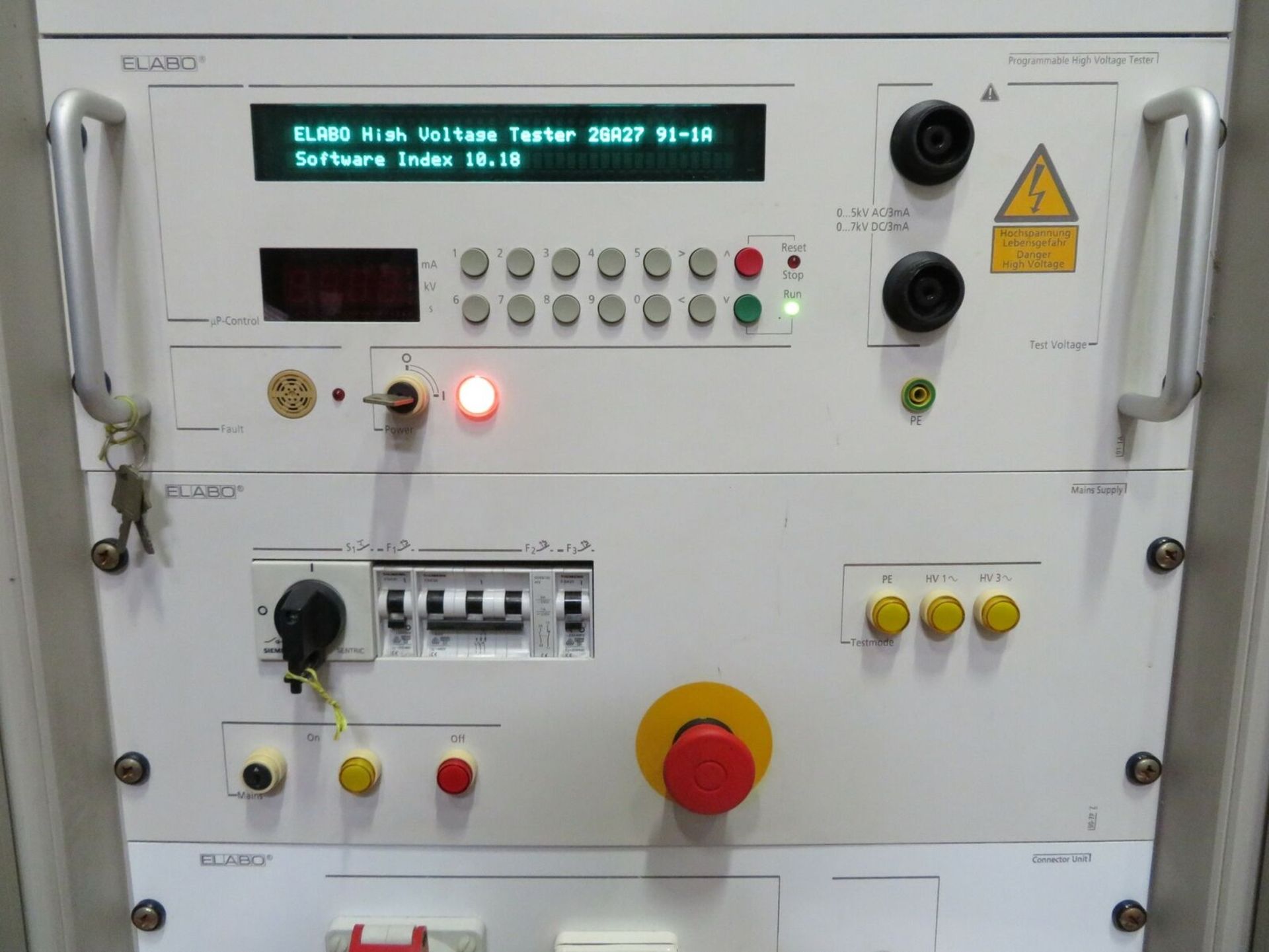 ELABO 91-1A Programmable High Voltage Tester, 90-2A PE Conductor Tester. Includes a type 91-1A - Image 2 of 2