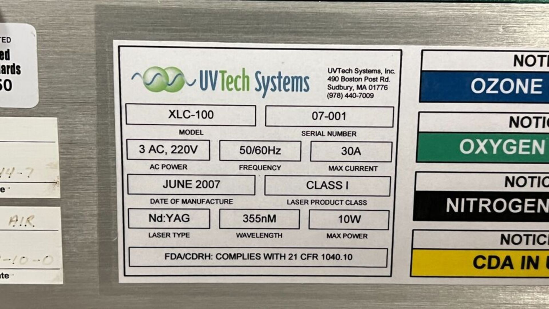 UV Tech Systems XLC-100 - 10W YAG Laser Cleaning System for Semiconductor Wafer - Image 4 of 7