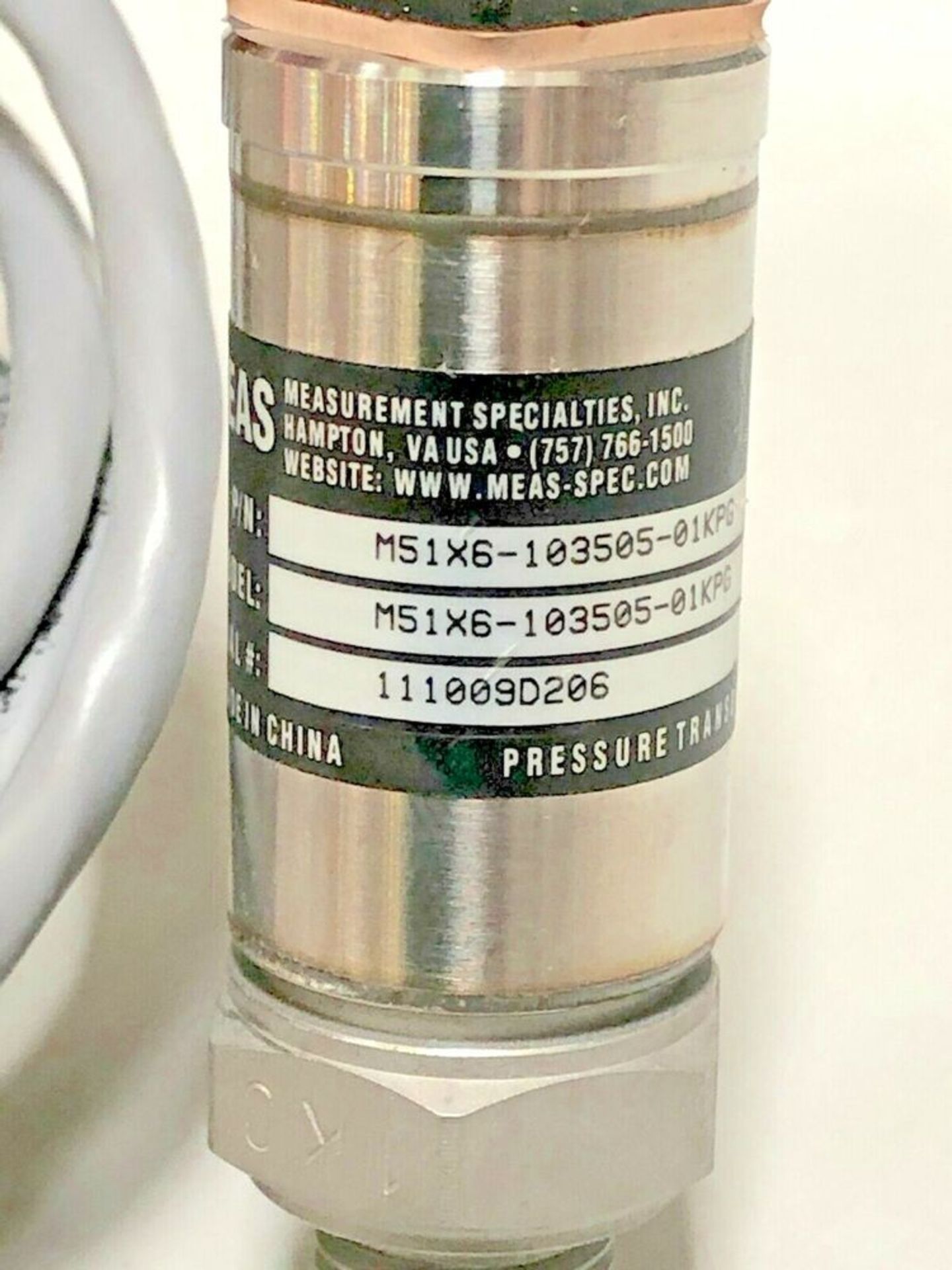MEAS Measurement Specialties M51X6-103505-01KPG Pressure Gauge 1000 PSI - Image 2 of 2