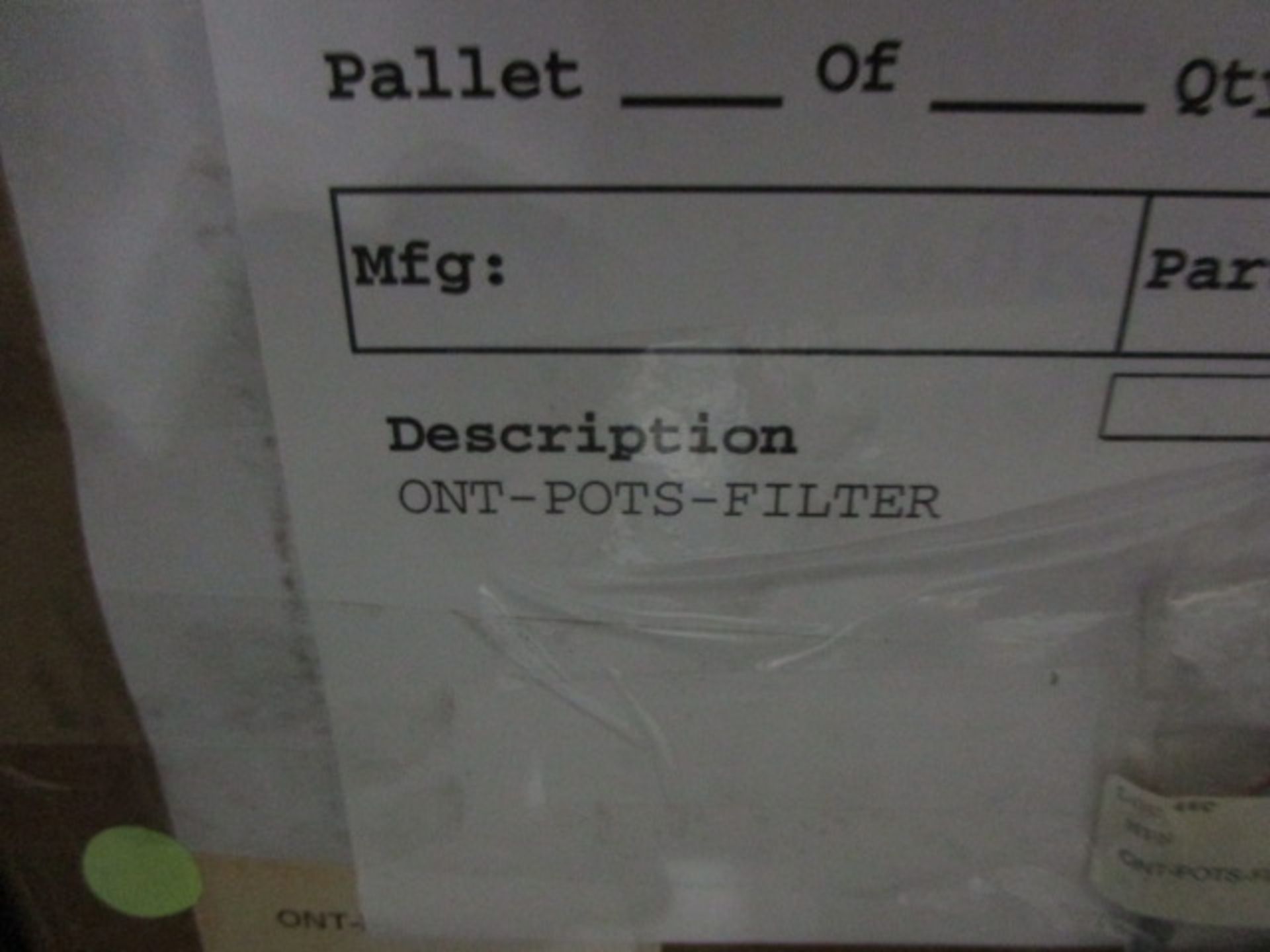 PALLET CONTAINING CONTENTS OF ONT-POTS-FILTER - Image 4 of 4