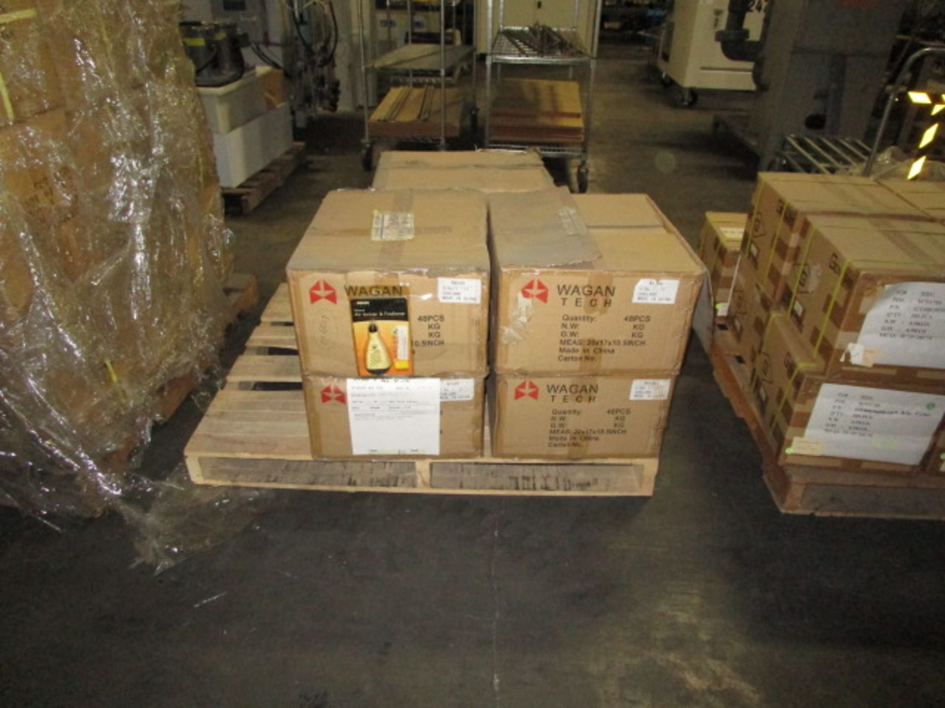 PALLET CONTAINING CONTENTS OF WAGAN AIR IONIZER & FRESHNER