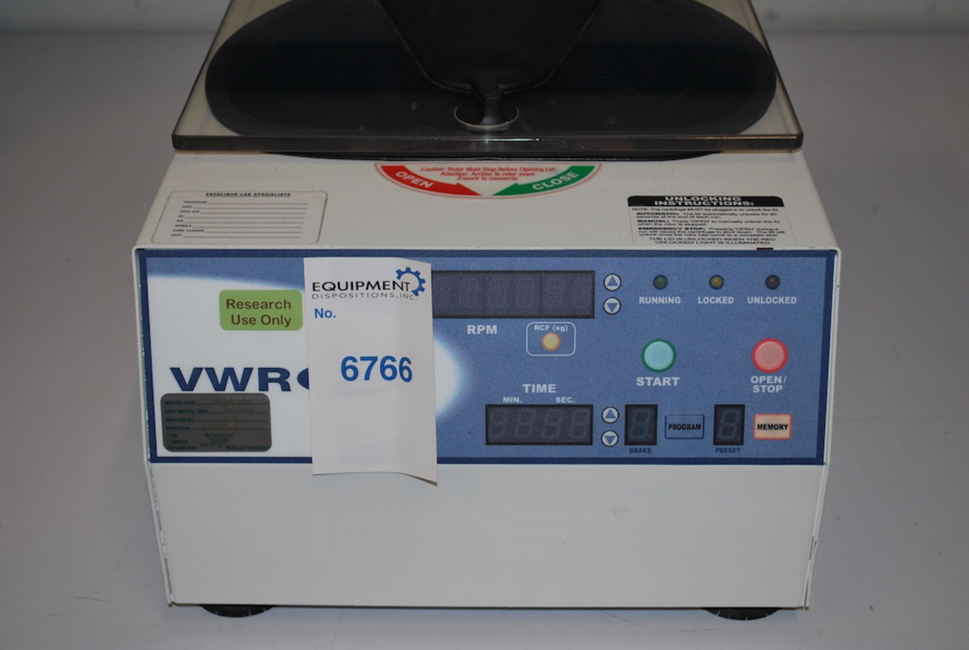 VWR 853VES MEDIUM CAPACITY CONTINUOUS DUTY DIGITAL CENTRIFUGE 6766 - Image 2 of 7