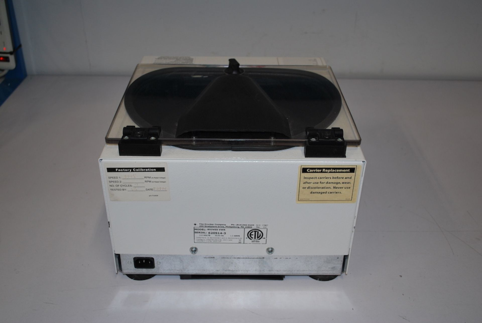 VWR 853VES MEDIUM CAPACITY CONTINUOUS DUTY DIGITAL CENTRIFUGE 6766 - Image 6 of 7