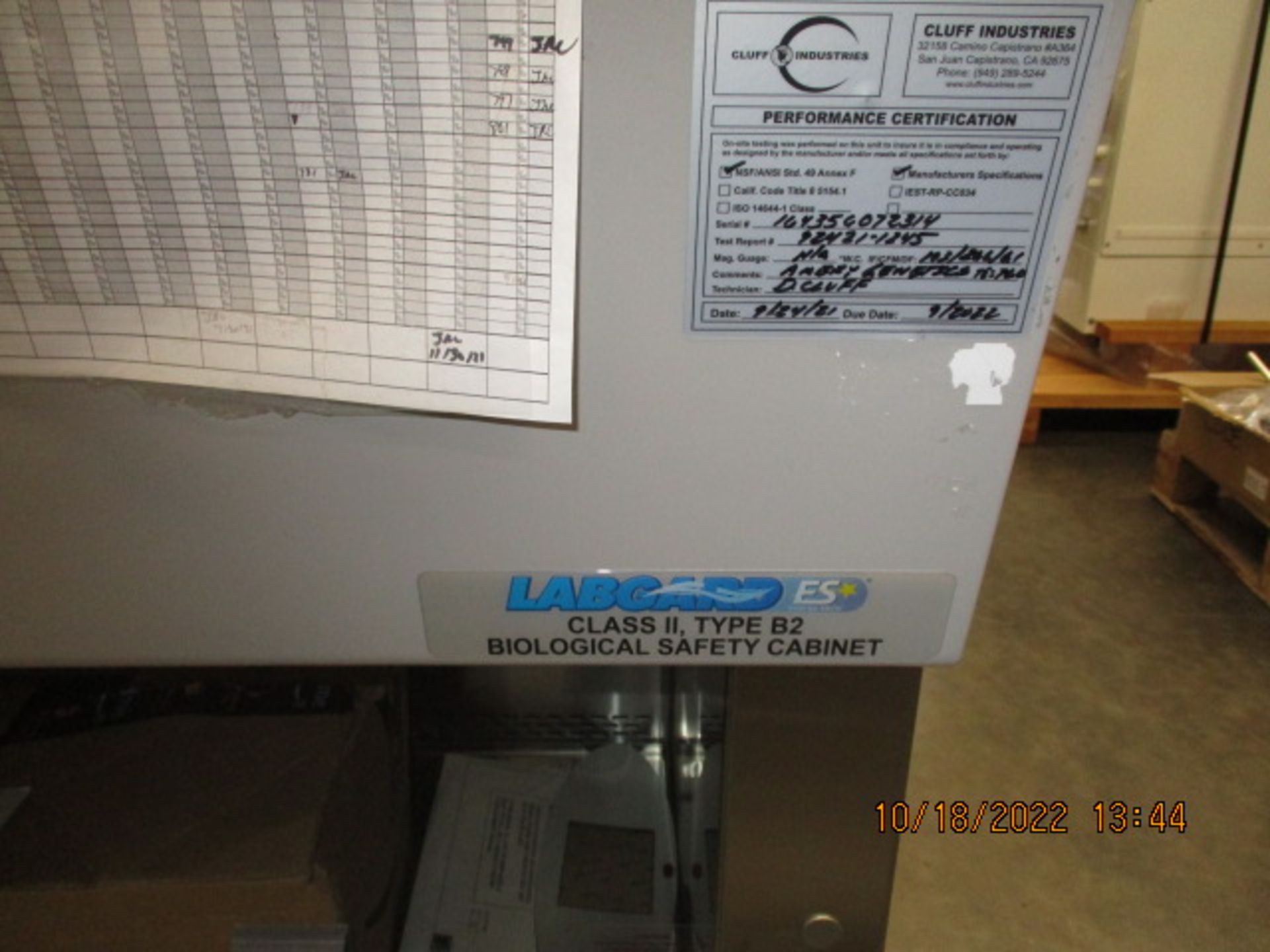 NUARE MODEL: NU-430-400 SERIES: 65 LABGARD ES CLASS 2, TYPE B2 BIOLOGICAL SAFETY CABINET - Image 2 of 7